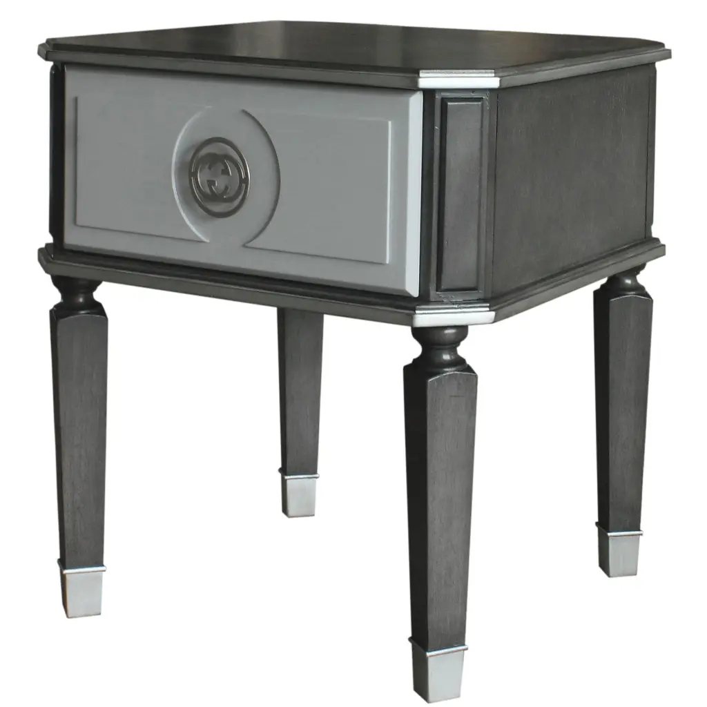 Charcoal And Light Grey End Table 1 Drawer furniture max