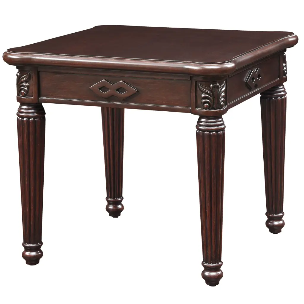 Espresso End Table Turned Leg Living Room Side Table furniture max