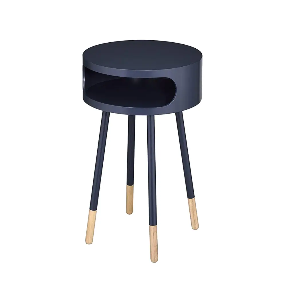 Sonria Round End Table Black Black Wood royal hampton