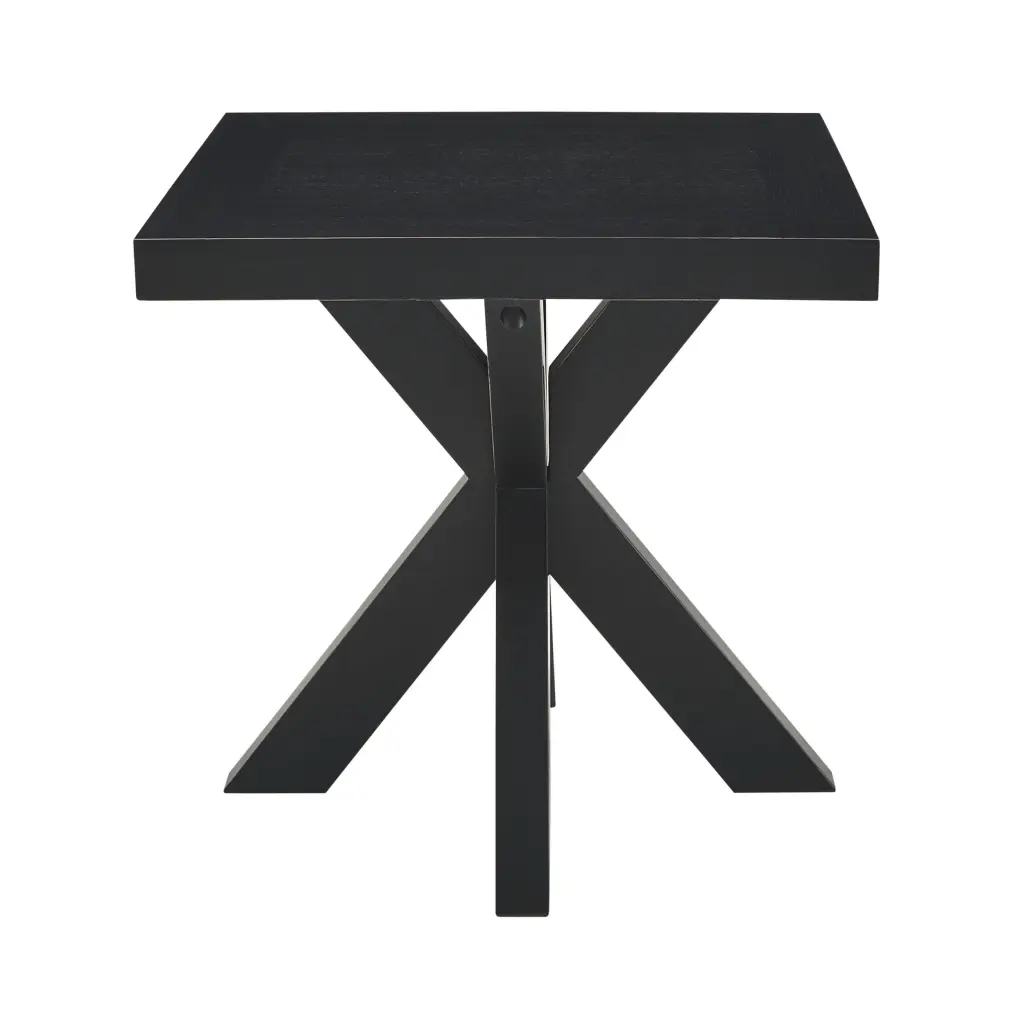 Harris End Table Black Wood Nightstand steve silver furniture