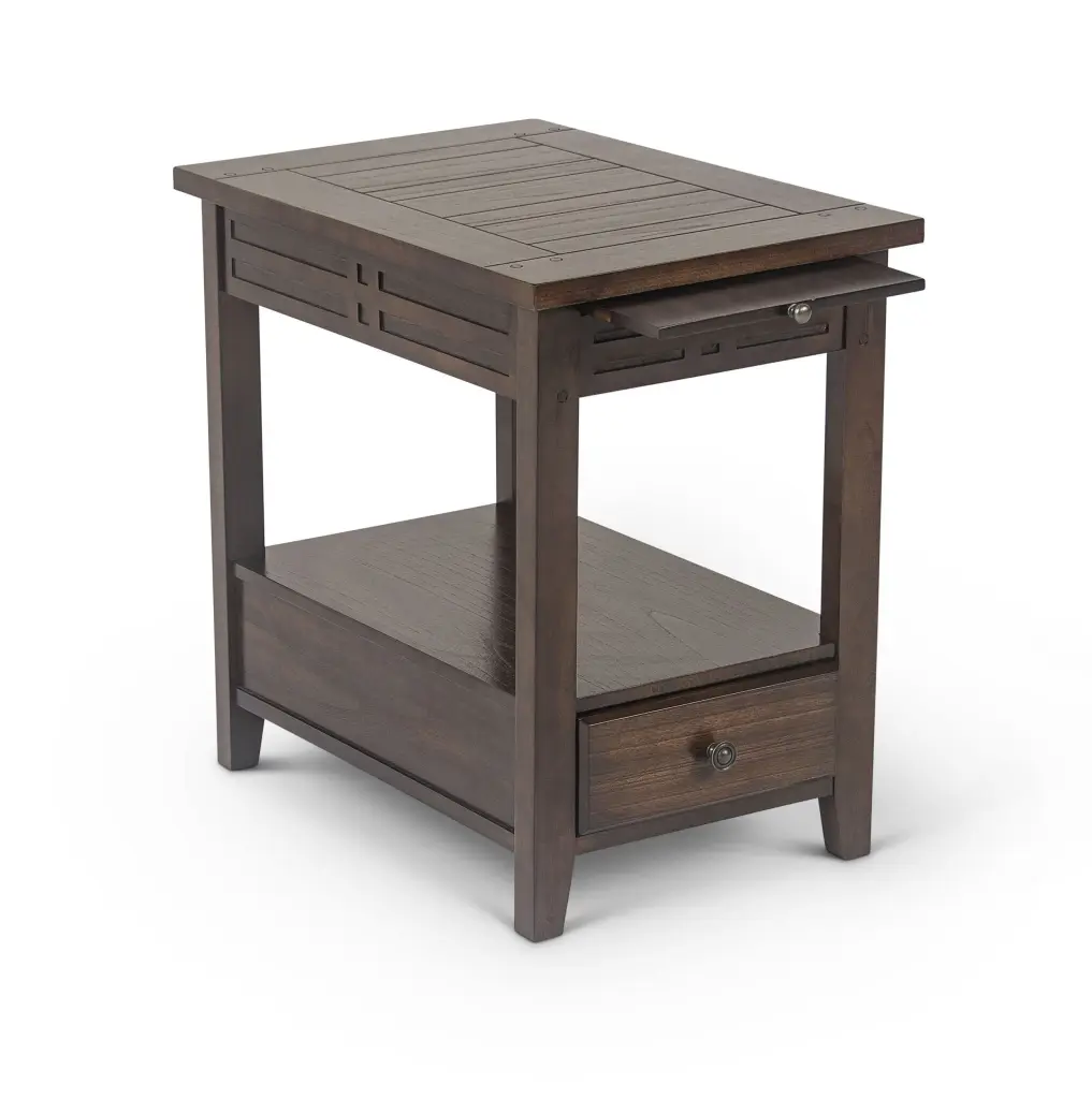Rustic Wooden End Table Warm Elegant Design Storage Space Long-lasting steve silver furniture