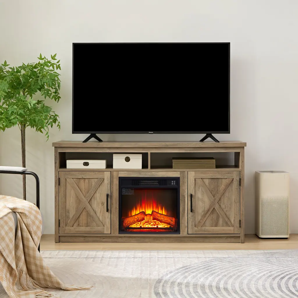 Farmhouse TV Media Stand Large Barn Motivated Home Entertainment Console Rustic rnb