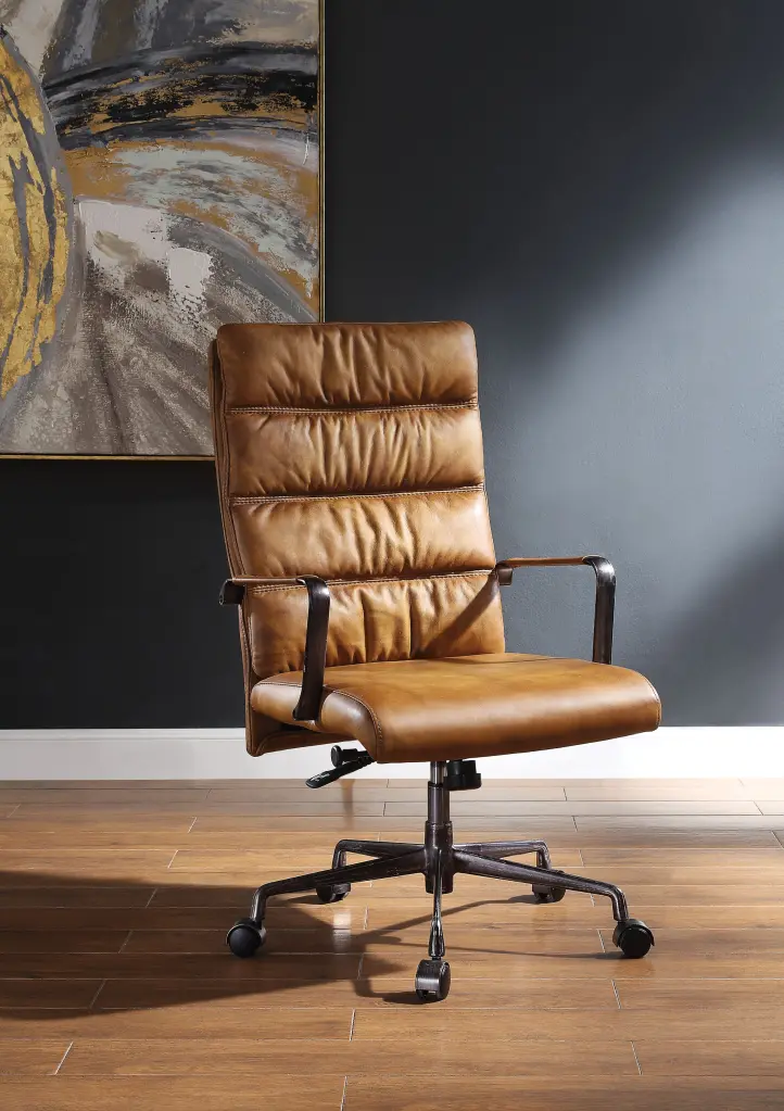 Sahara Office Chair Swivel Caster Solid Brown Ergonomic Design furniture max
