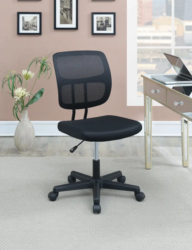 Mesh Back Adjustable Office Chair Black Caster Wheels simple relax