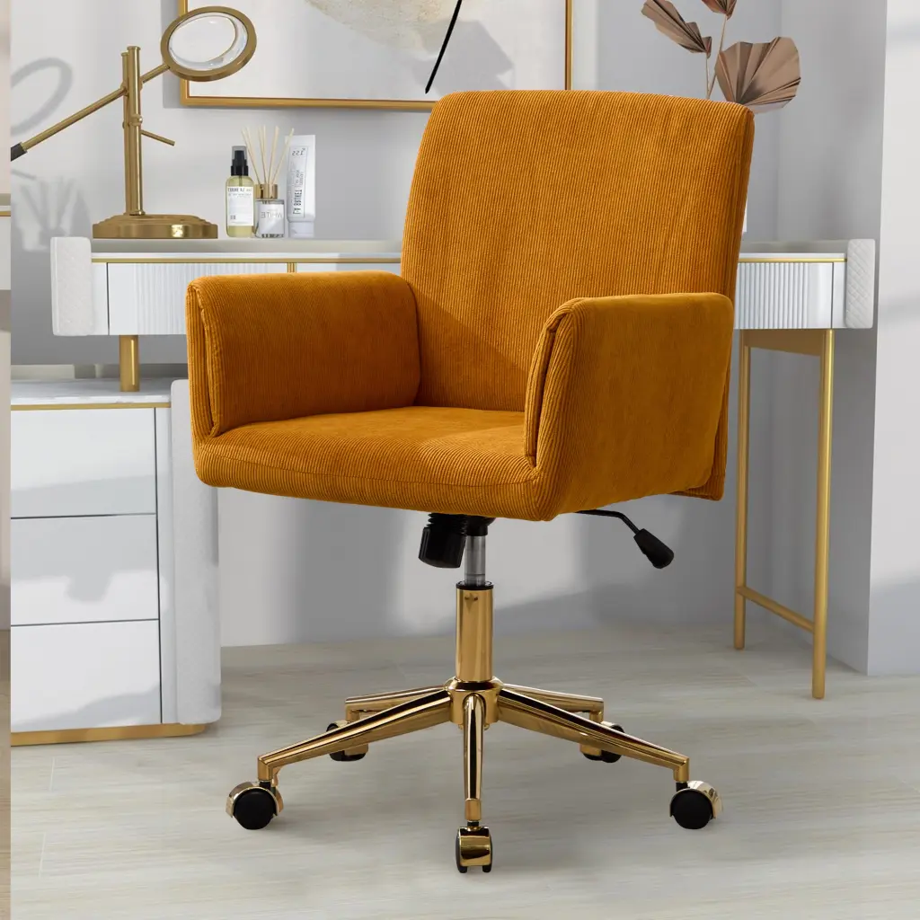 Ts Office Chair Yellow Corduroy Ergonomic Desk Chair Lumbar Support ts furniture