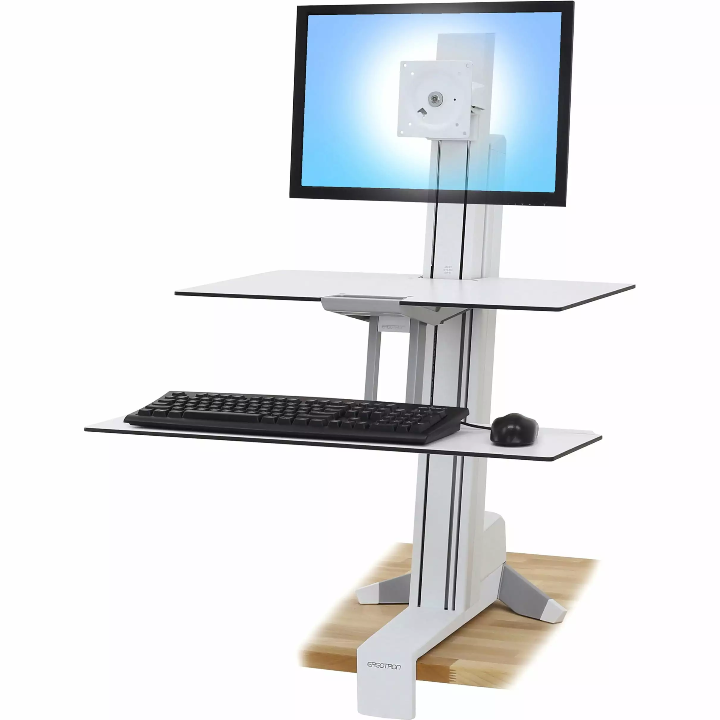 Ergotron WorkFit-S Single LD Worksurface+ White Ergonomic Standing Desk