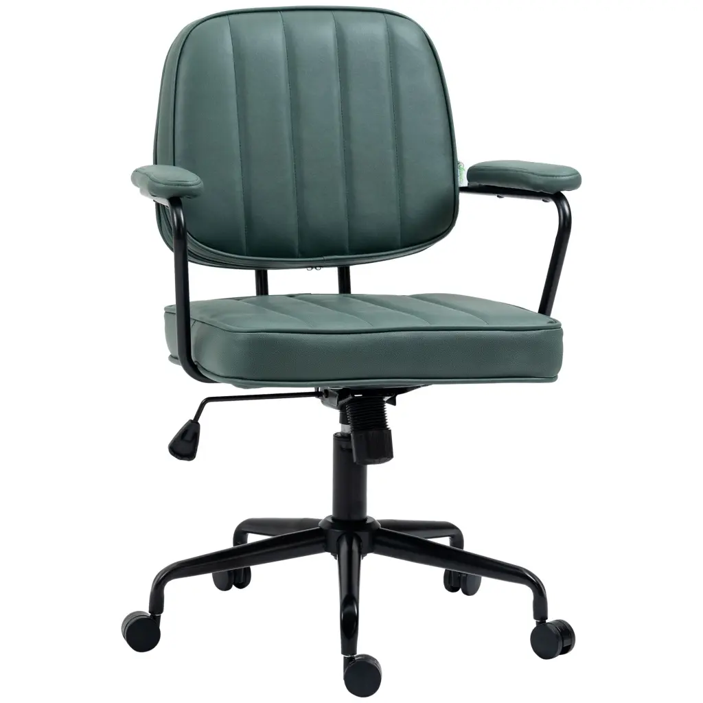 Vinsetto Home Office Chair Adjustable Height Tilt Green Ergonomic aosom business