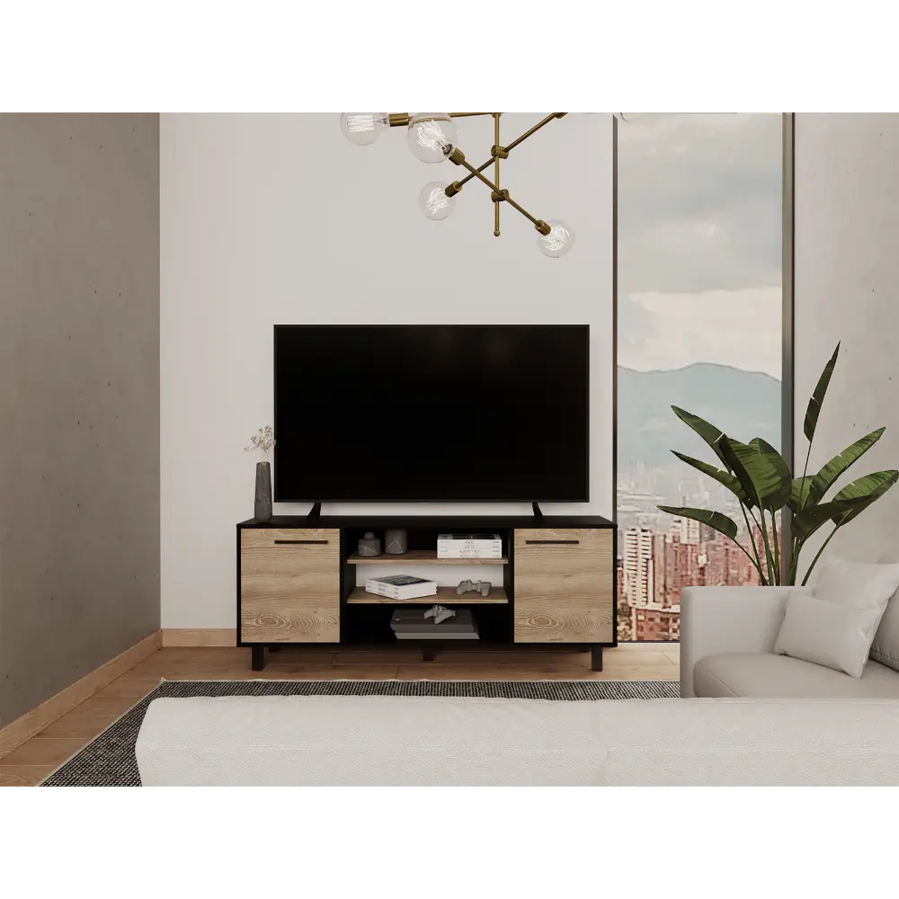 TV Stand TVs Up to 60 Inches Two Cabinets and Three Shelves depot e-shop