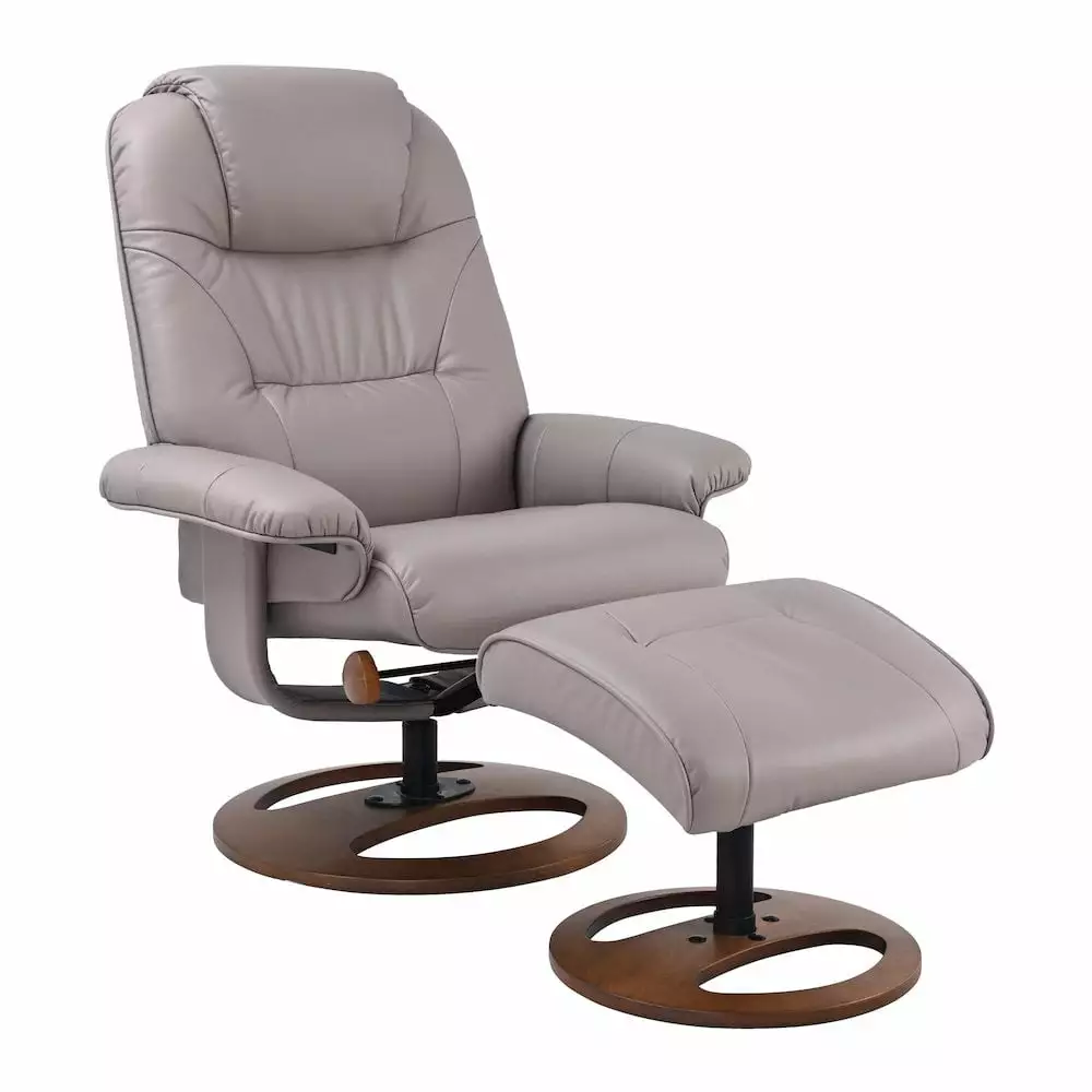 StarLine Scandinavian European Styled Recliner and Ottoman Pebble - Elegant and Functional Starline Costumes