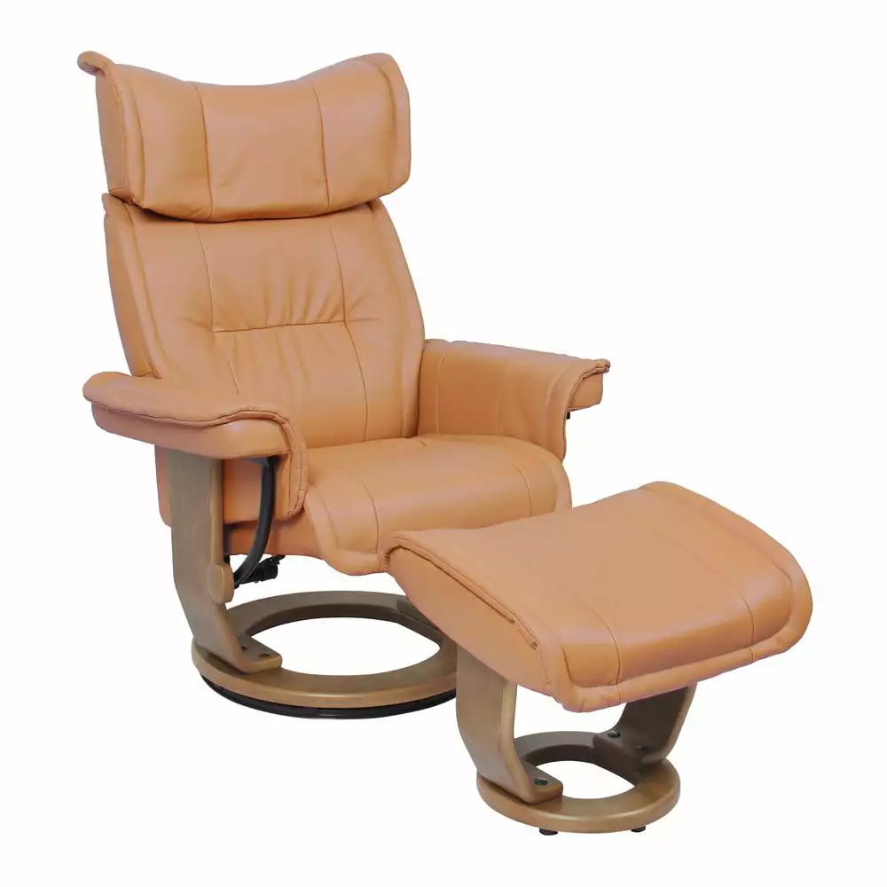 BenchMaster Furniture Scandinavian European Styled Recliner Ottoman - Modern Living Room Chair