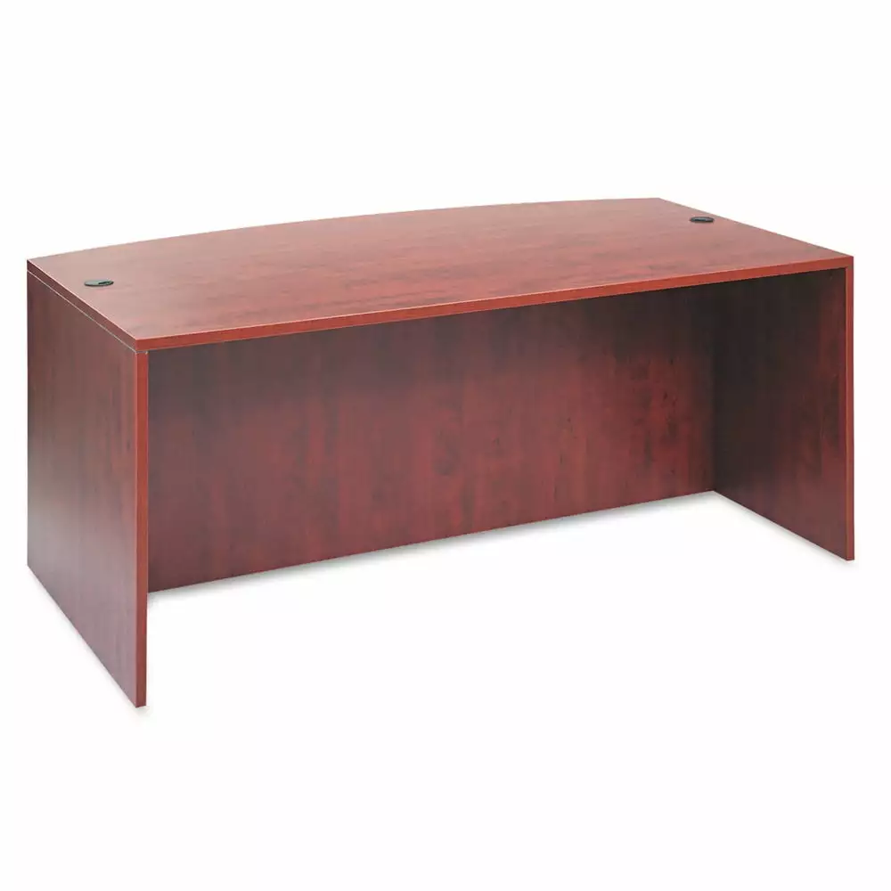 Alera Valencia Series 71 Bow Front Desk Shell Medium Cherry - Office Furniture