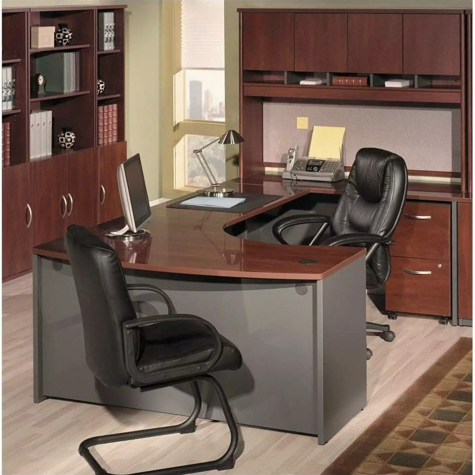 Bush Business Furniture Series C 4-Piece Right-Hand Bow Front Desk BBF
