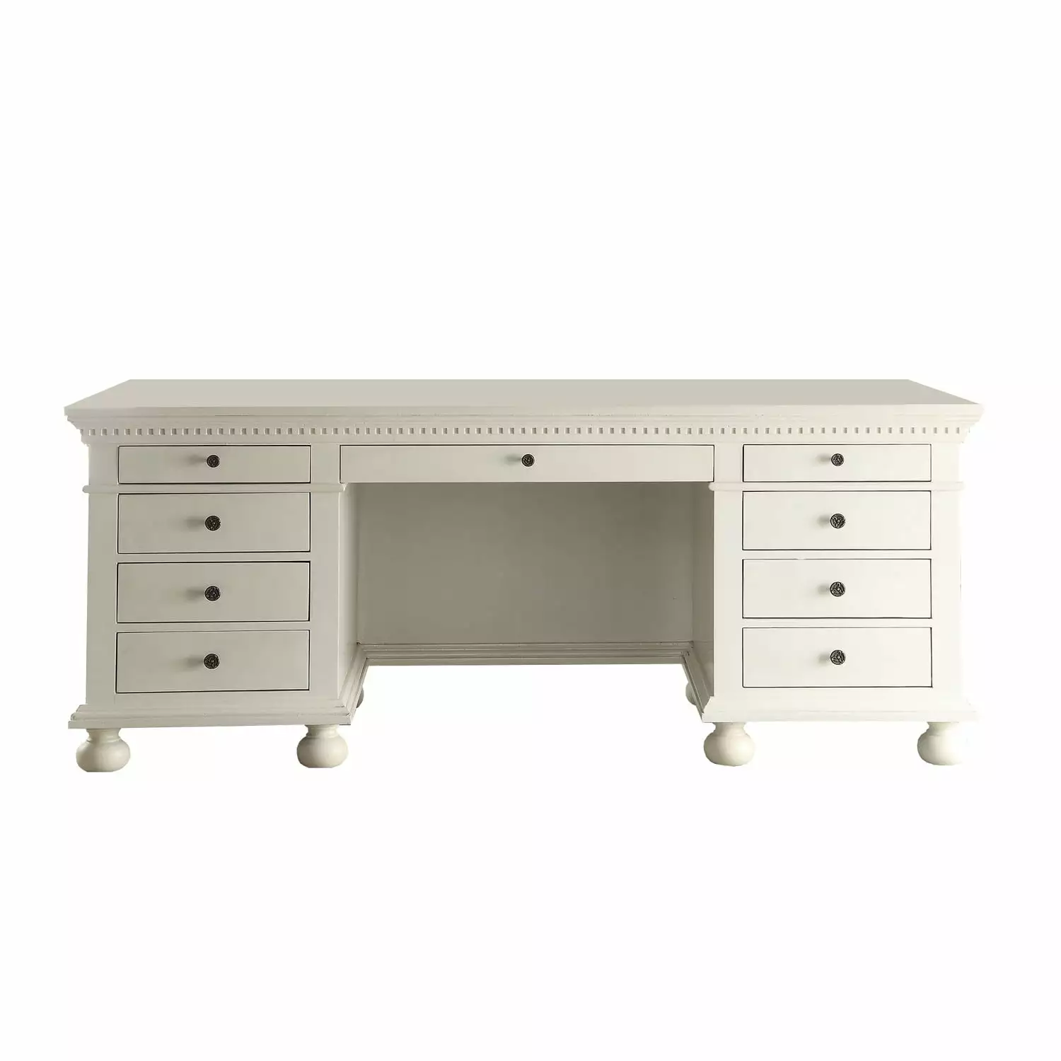 Benjara Cream Smart Looking Executive Desk - Sleek Modern Office Furniture Convenience Concepts