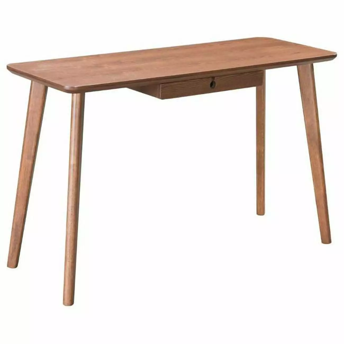 HomeRoots Decor 46.5-inch Walnut Wood Veneer MDF Rubber Wood Desk Home Office Workstation
