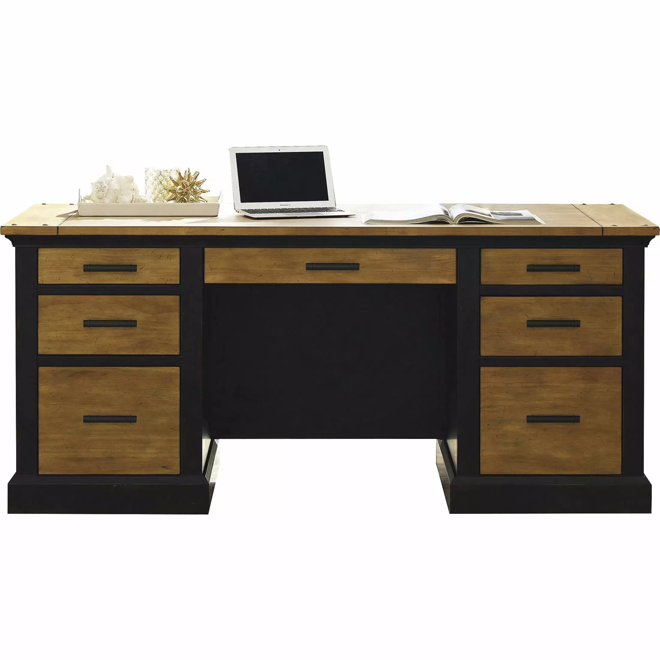 Martin Furniture Toulouse Black Wood Executive Desk Professional Office
