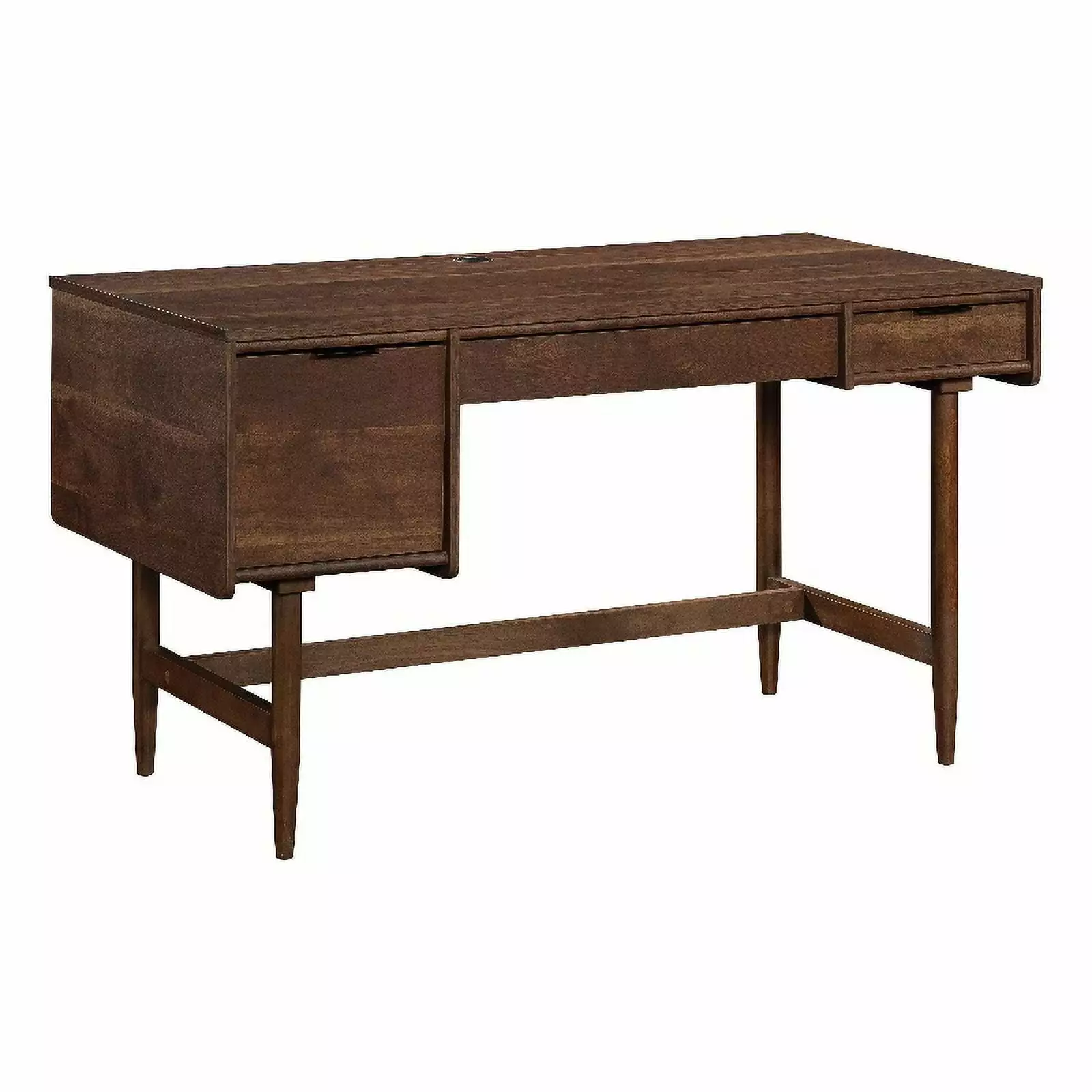 Pemberly Row Contemporary Engineered Wood Desk Grand Walnut Finish - Sleek Office Desk