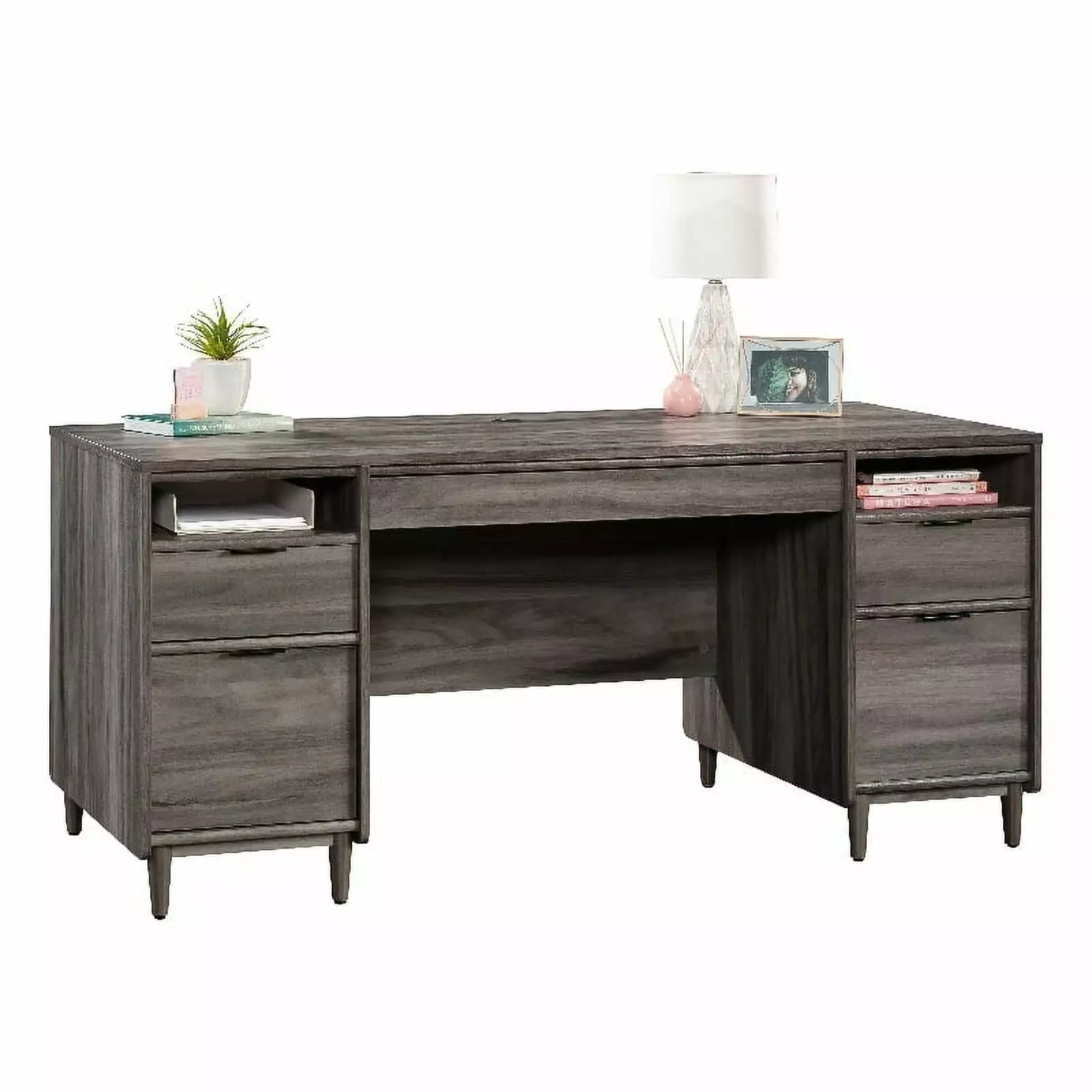 Sauder Clifford Place Executive Pedestal Desk Jet Acacia Office