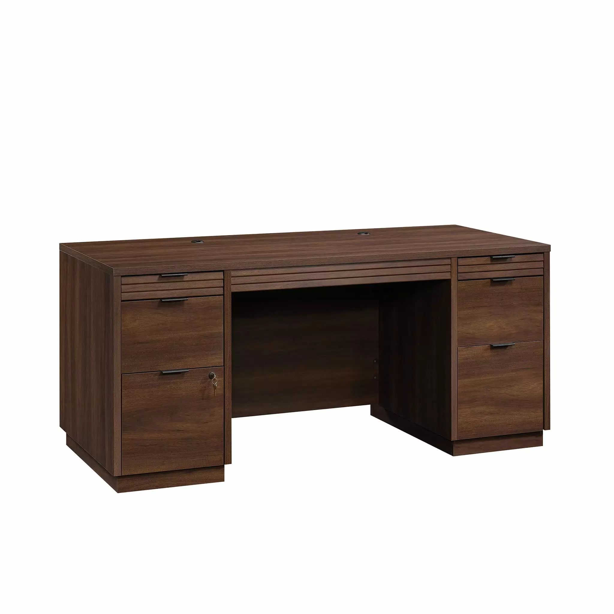 Sauder Englewood Engineered Wood Executive Desk Spiced Mahogany