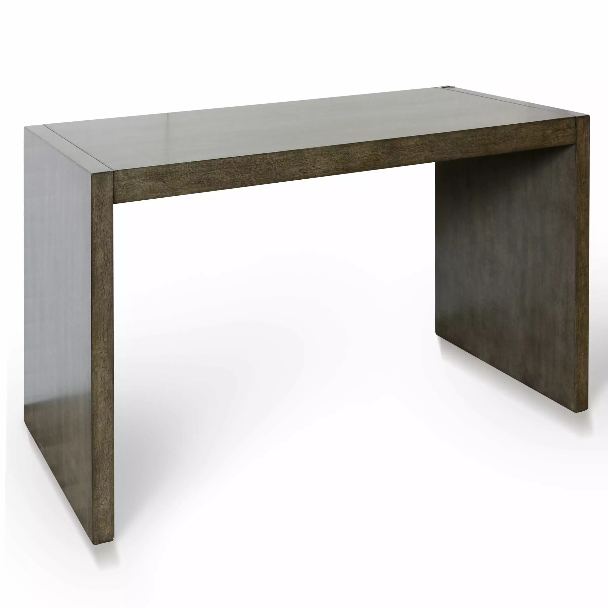 Masters Solid Mahogany Panel MDF & Figure Mango Veneer Desk - Facet Dark Brown Sheen Finish - Luxury Office Desk STYLECRAFT