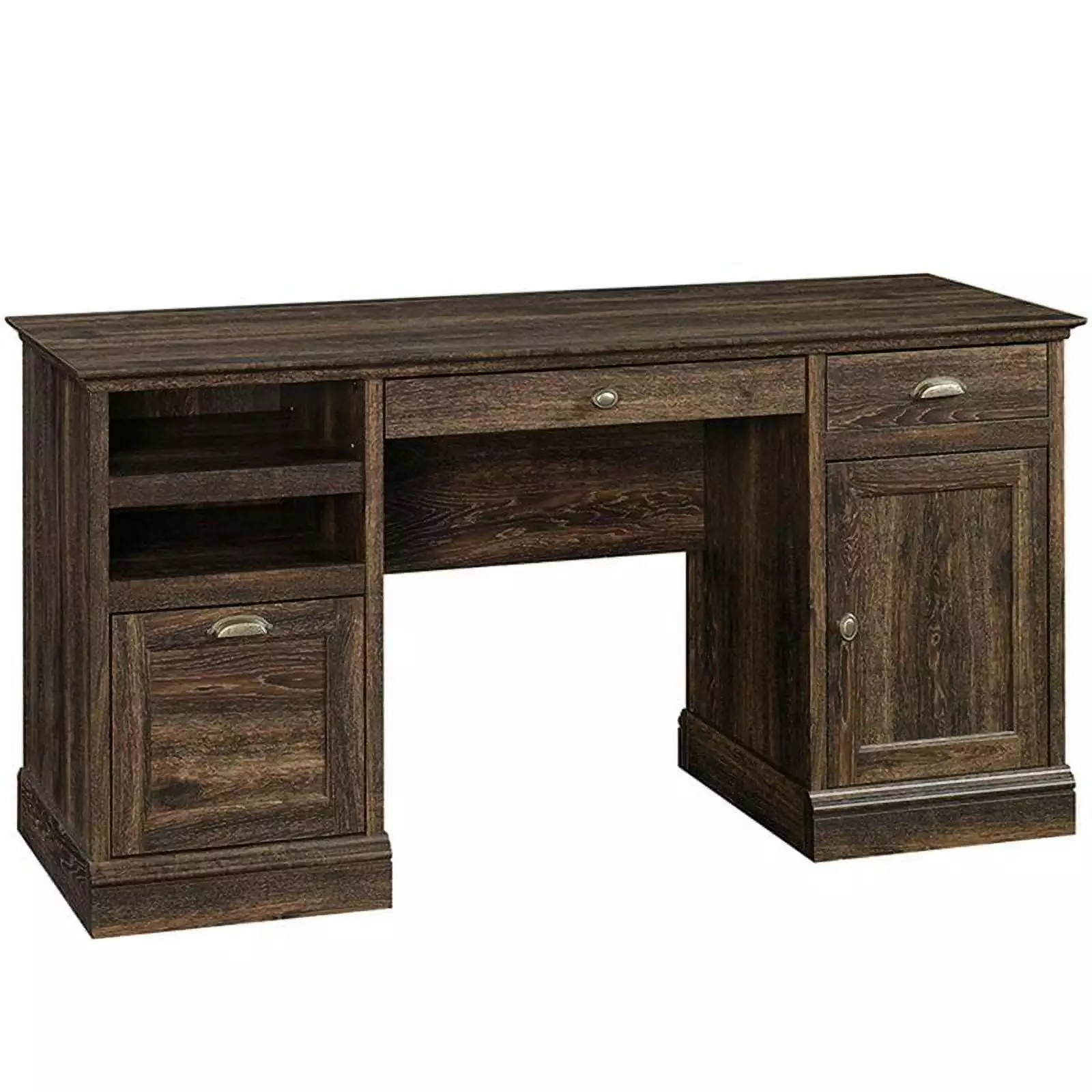 UrbanPro Farmhouse Engineered Wood Executive Desk Iron Oak Rustic Office