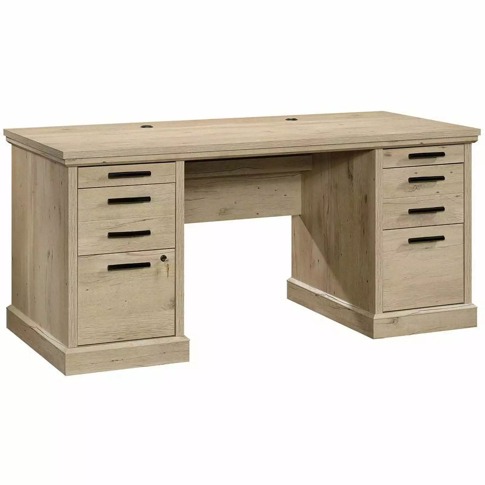 UrbanPro Prime Oak Engineered Wood Executive Desk - Modern Office Desk Storage