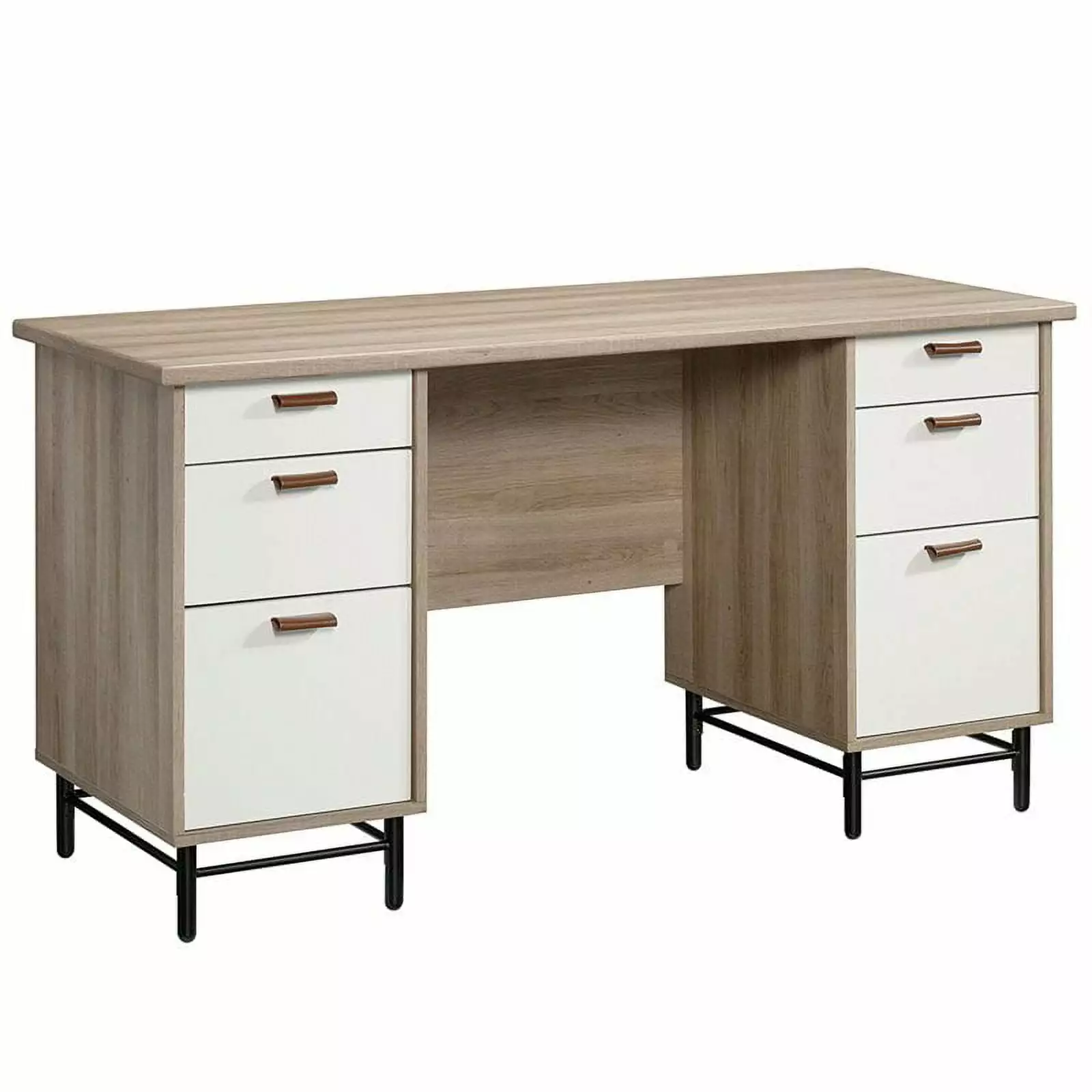 UrbanPro Traditional Executive Desk Sky Oak and White