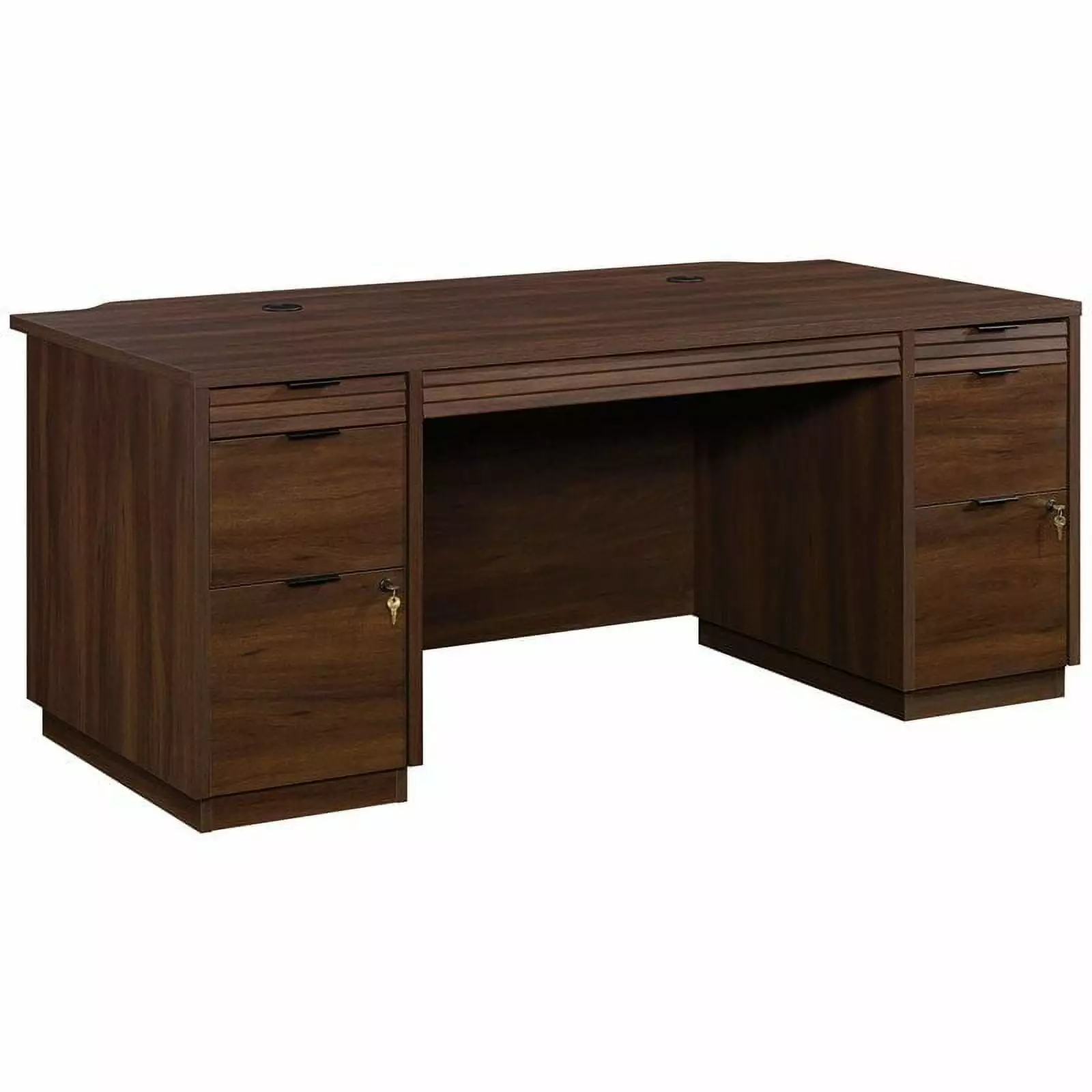 UrbanPro 72 Wooden Double Pedestal Executive Desk Spiced Mahogany Office Desk