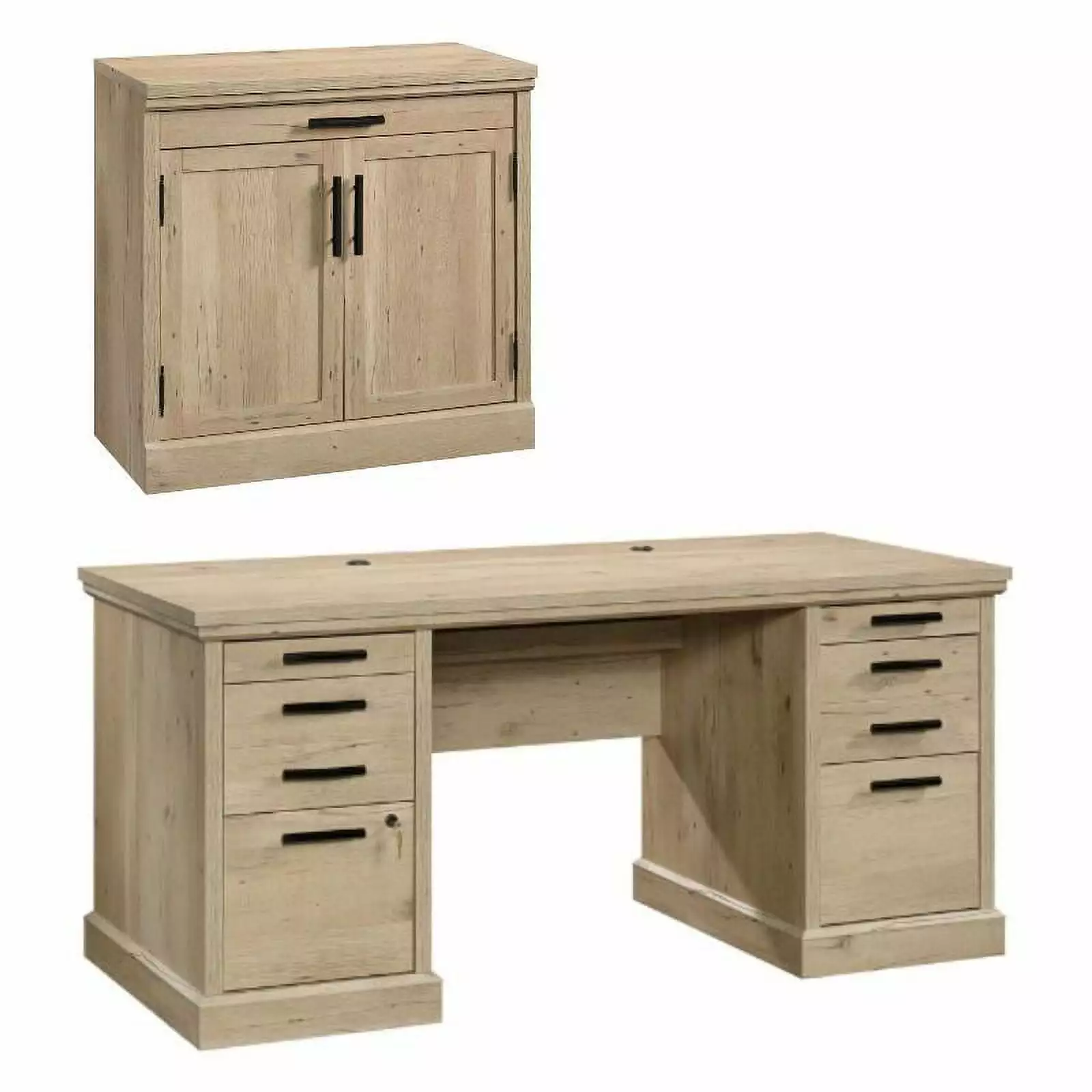 Home Square 2-Piece Set Executive Desk & Library Base Storage Stand - Office Furniture