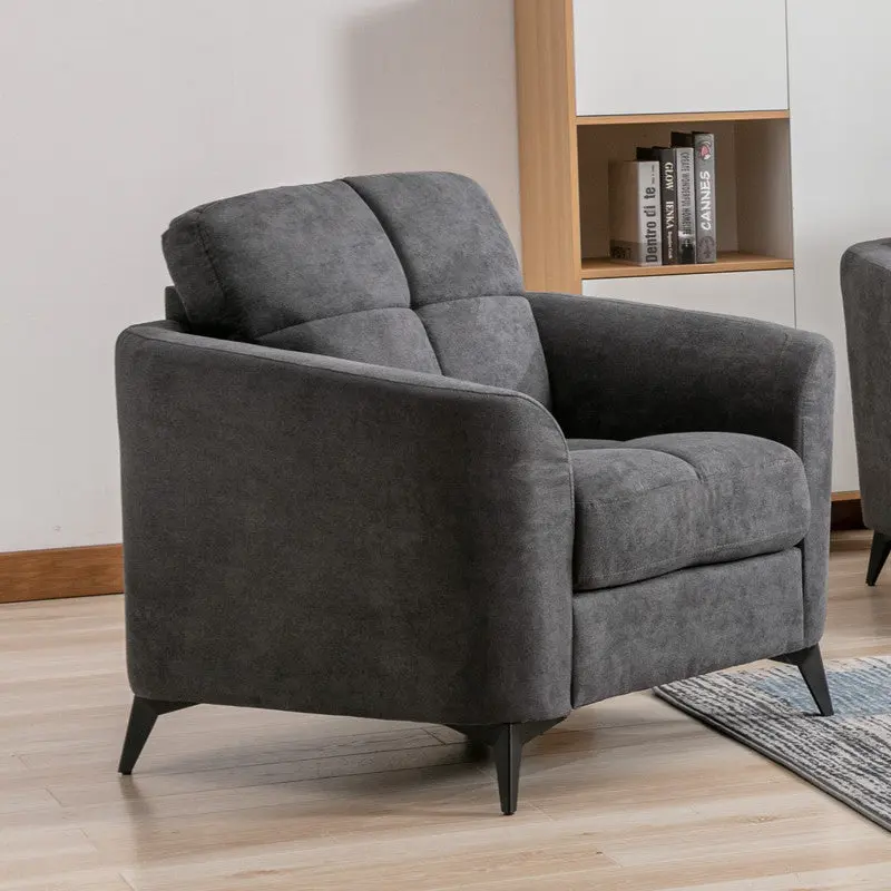Callie 39 Inch Gray Woven Fabric Chair Gray Fabric Accent Chair Living Room lilola home