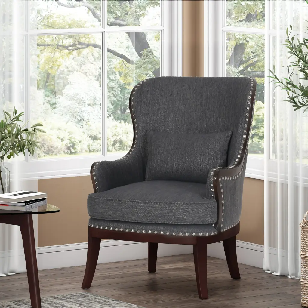 Charcoal Fabric Accent Chair Living Room nh-perfect home