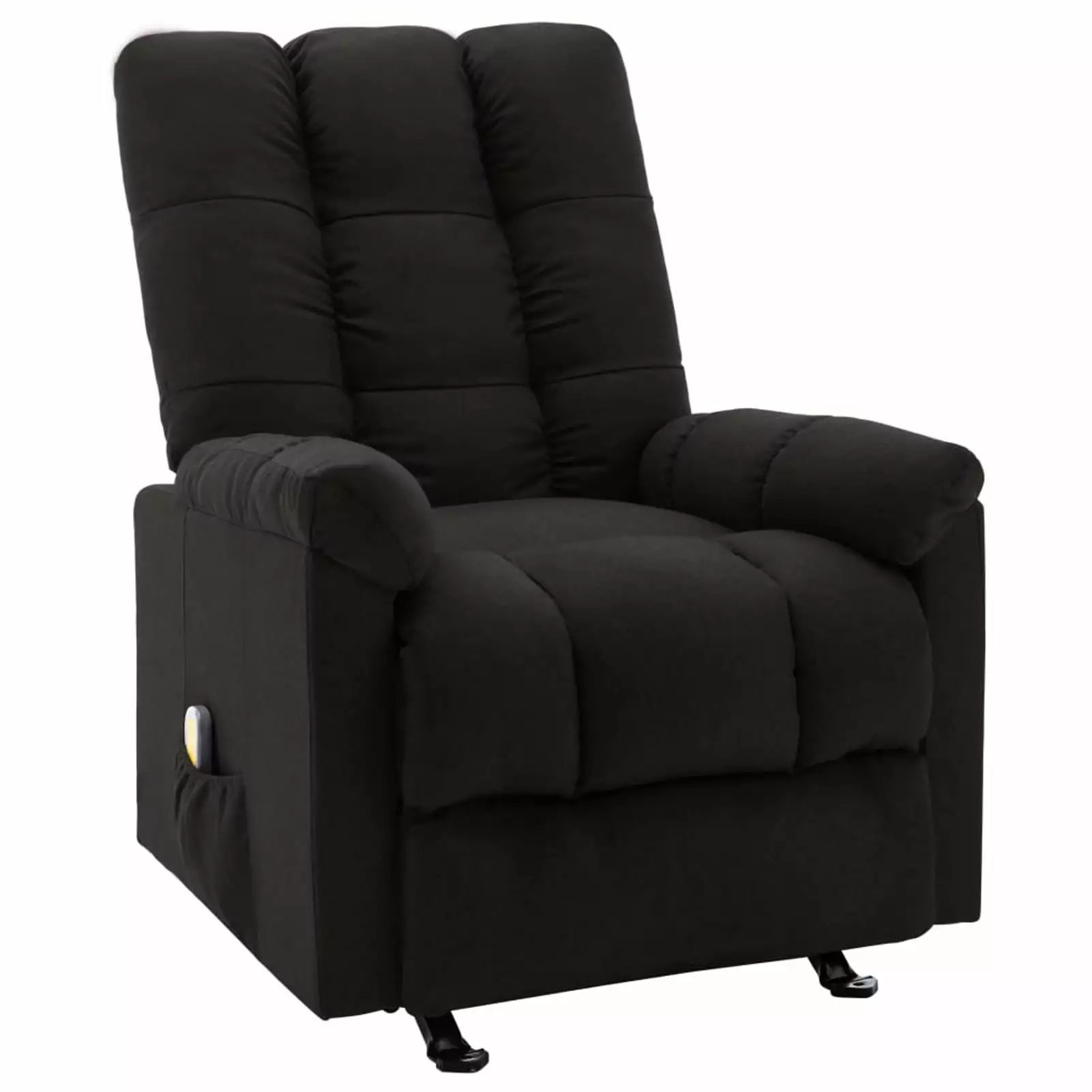 Massage Reclining Chair Black Fabric Adjustable Comfortable Living Room Seating Dcenta