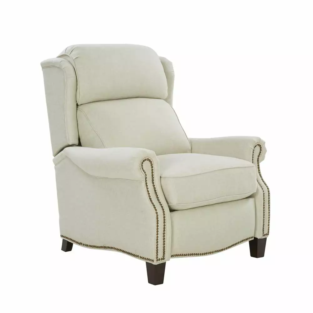 Barcalounger Meade Recliner Linen Cream Fabric Elegant Living Room Seating