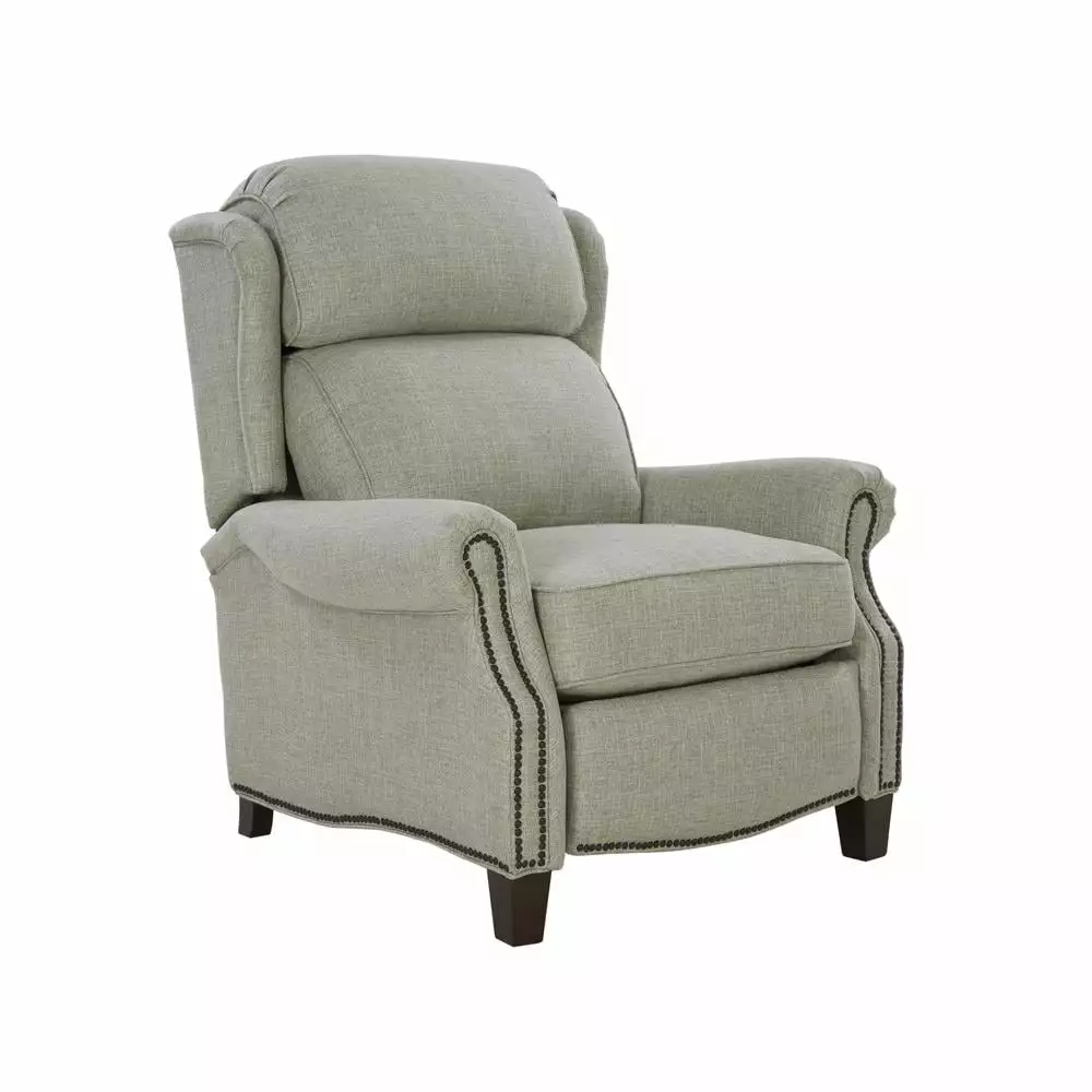 Barcalounger Meade Recliner Linen Gray Fabric Comfortable Living Room