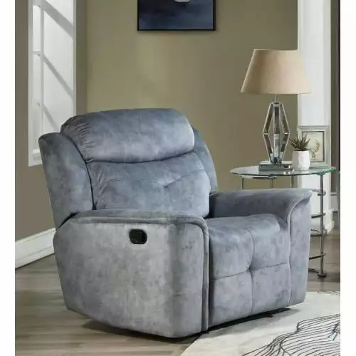 Goldmeet ACME Mariana Recliner Silver Gray Fabric Comfort Chair