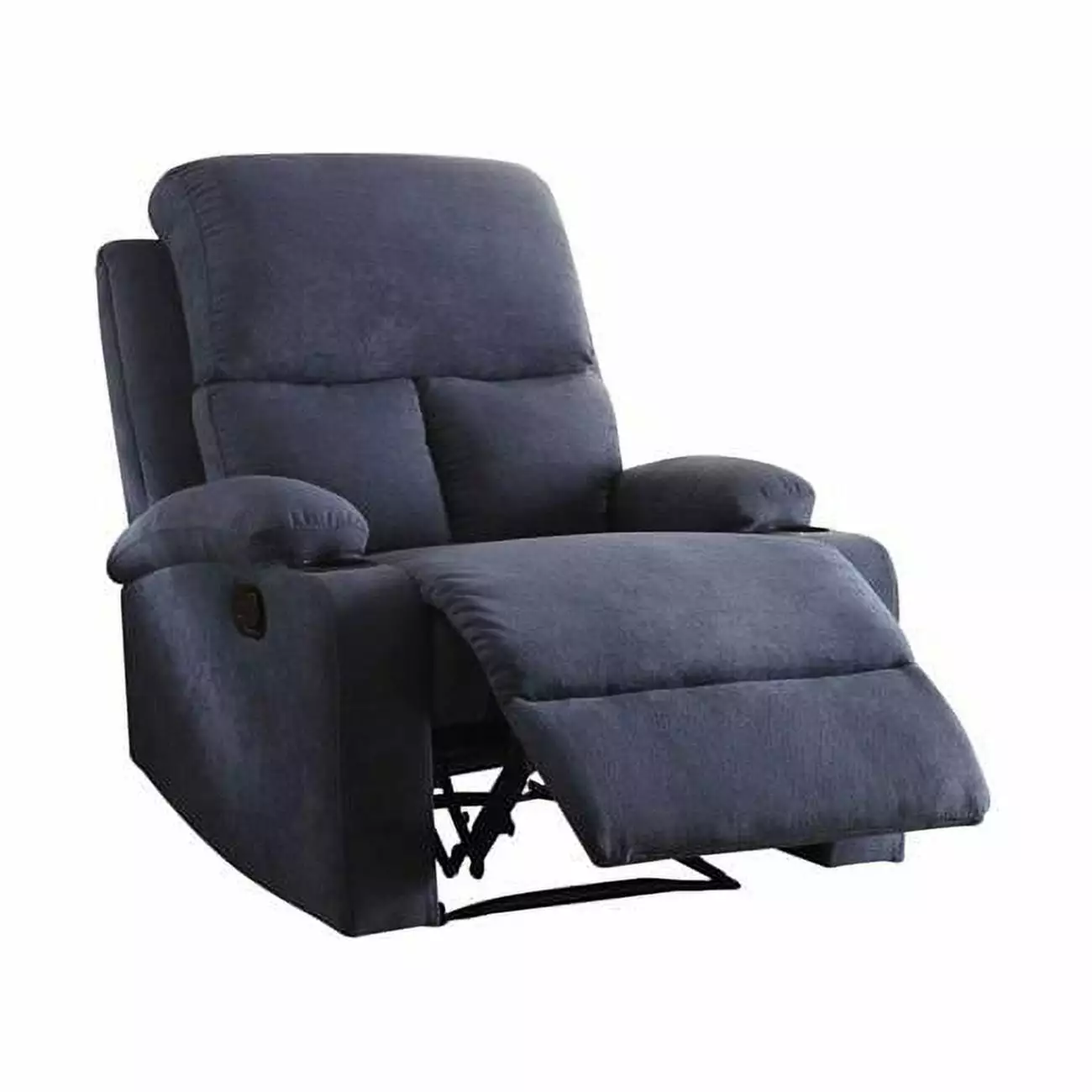 HomeRoots Decor 32-inch X 37-inch X 39-inch Blue Linen Fabric Recliner Chair
