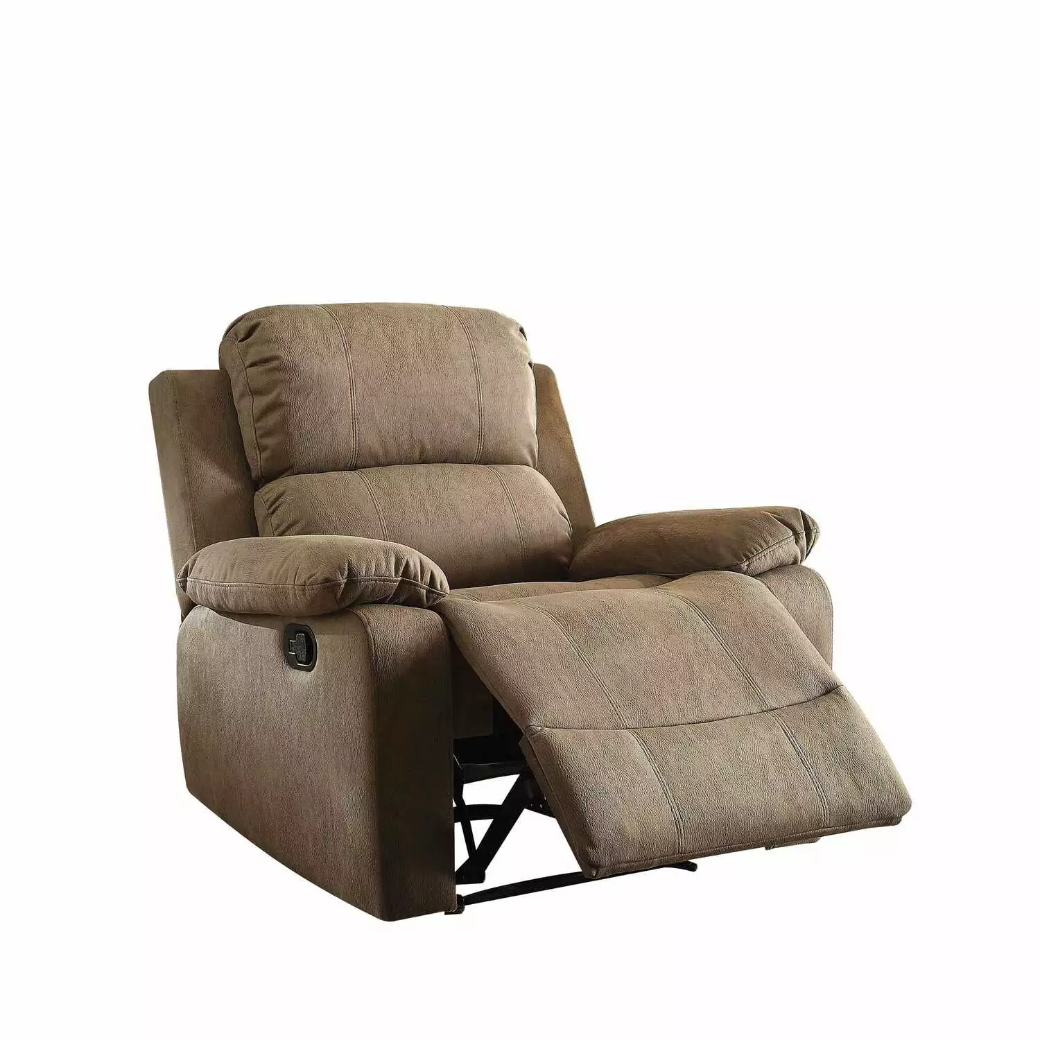 HomeRoots Decor 38-inch Taupe Polished Microfiber Fabric Recliner - Compact and Stylish