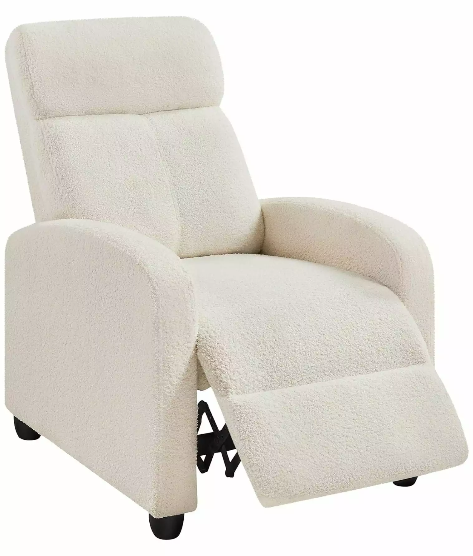 LeCeleBee Fabric Recliner Sofa Push Back Recliner Chair - Ivory Modern Single Reclining Sofa