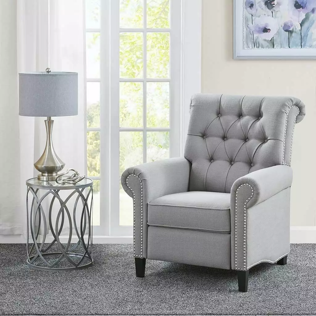 Aidan Recliner Chair Grey - Comfortable and Modern Living Room Furniture Madison Park