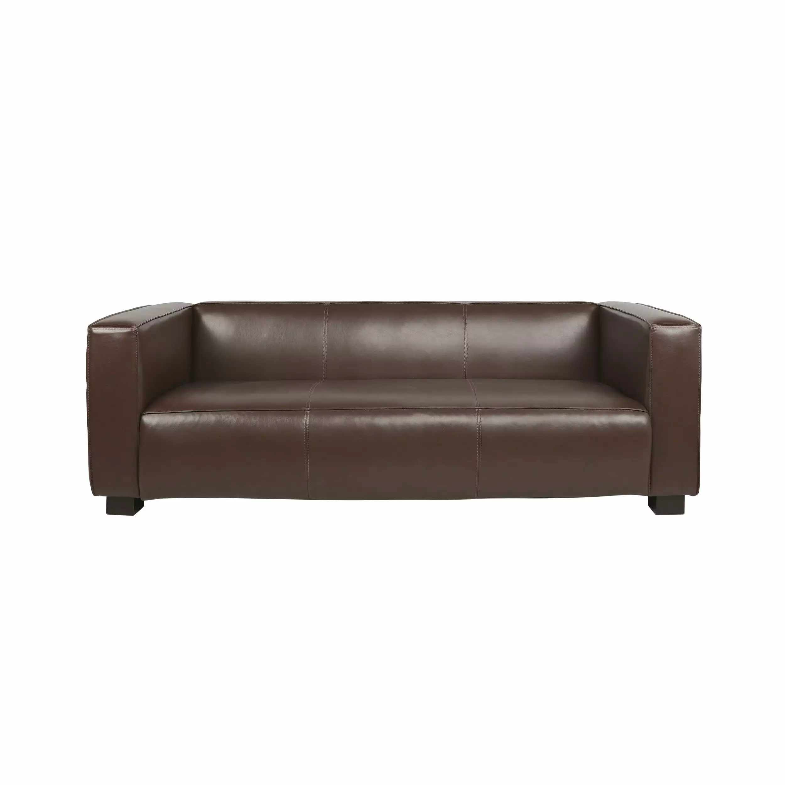3 Seater Sofa Dark Brown Fabric - Modern Living Room Couch Removable Cushions Jamini