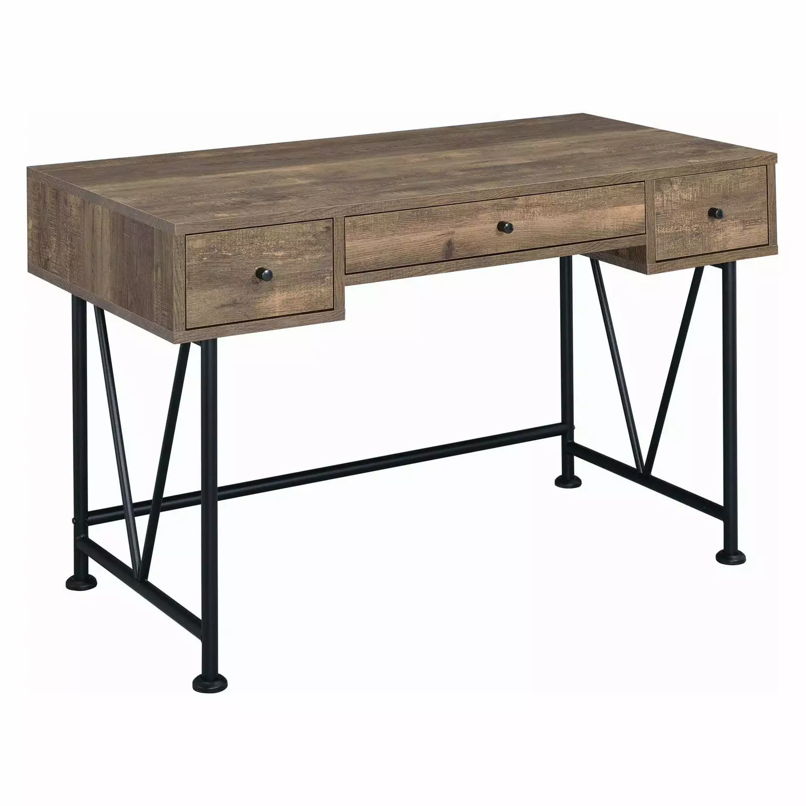 Coaster Analiese 3-drawer Farmhouse Wood Writing Desk Oak and Black - Rustic Office Desk Coaster Company