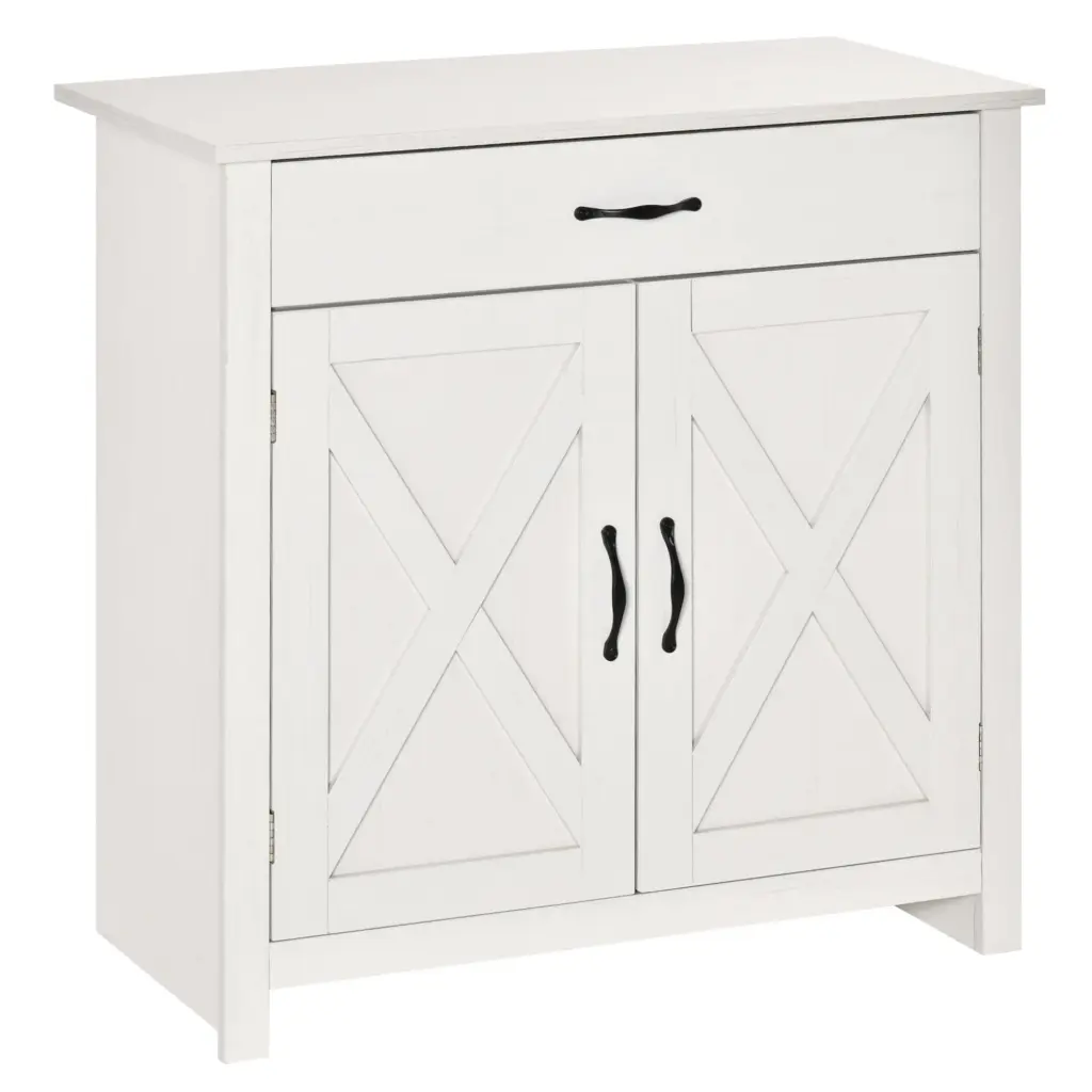 Farmhoutilize Sideboard Buffet Cabinet Barn Door Style Kitchen Cabinet 3 Doors aosom business