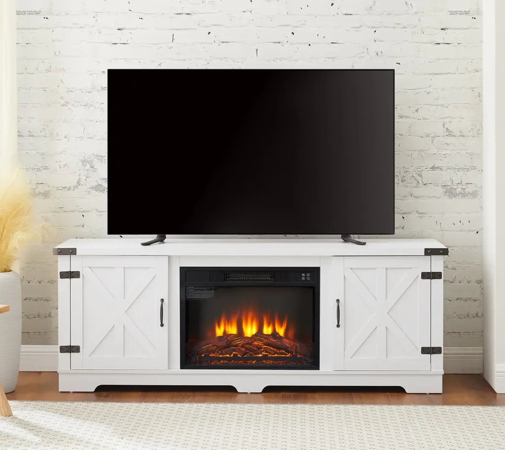 Modern Farmhouse TV Media Stand Large Barn Style Home Entertainment Center Storage yilong furniture