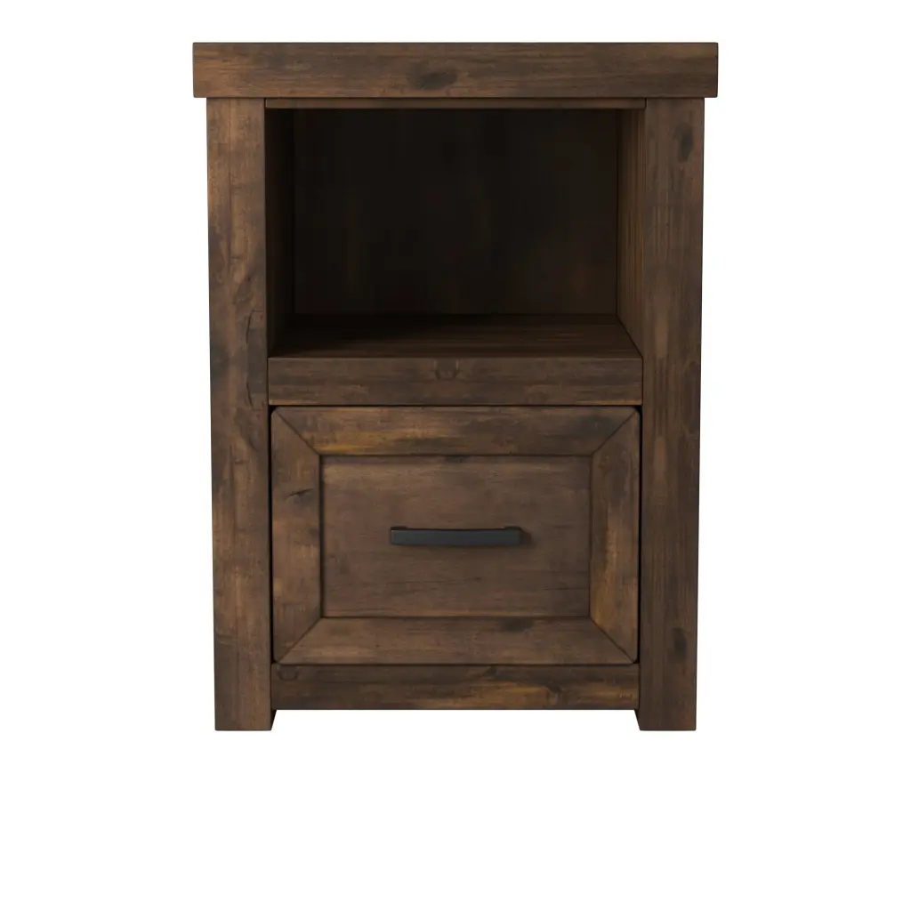 Sausalito 22 Inch 1 Drawer File Cabinet Whiskey Finish No Assembly bridgevine home
