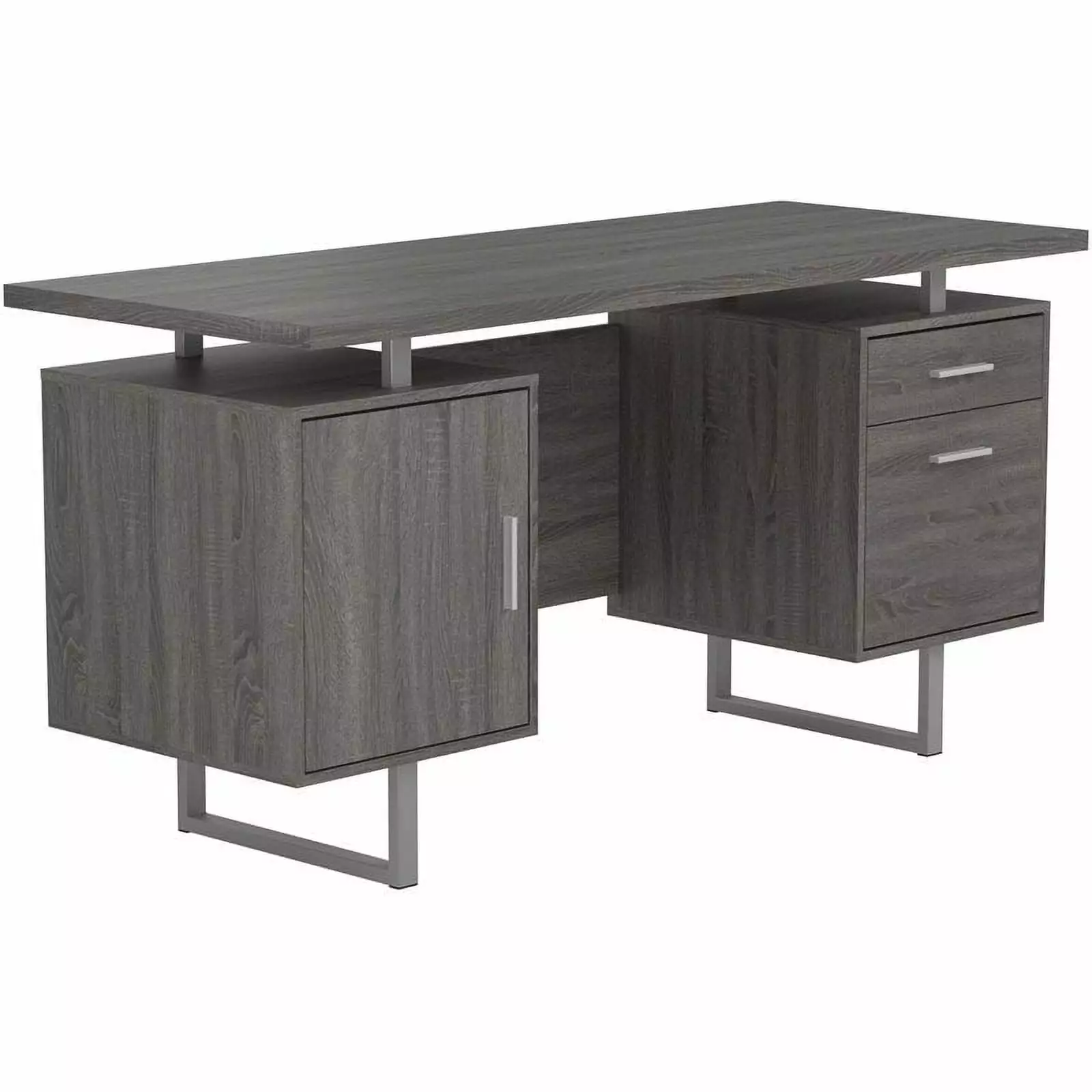 Urbanpro Modern Floating Top Office Desk Weathered Gray Finish