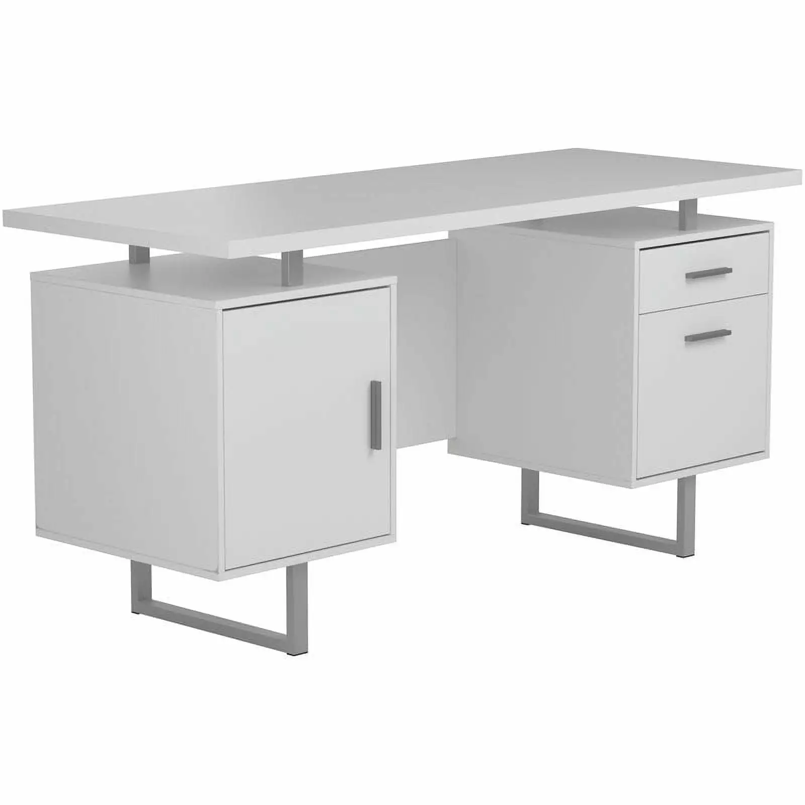 UrbanPro Traditional Floating Top Office Desk White Gloss Modern Workstation