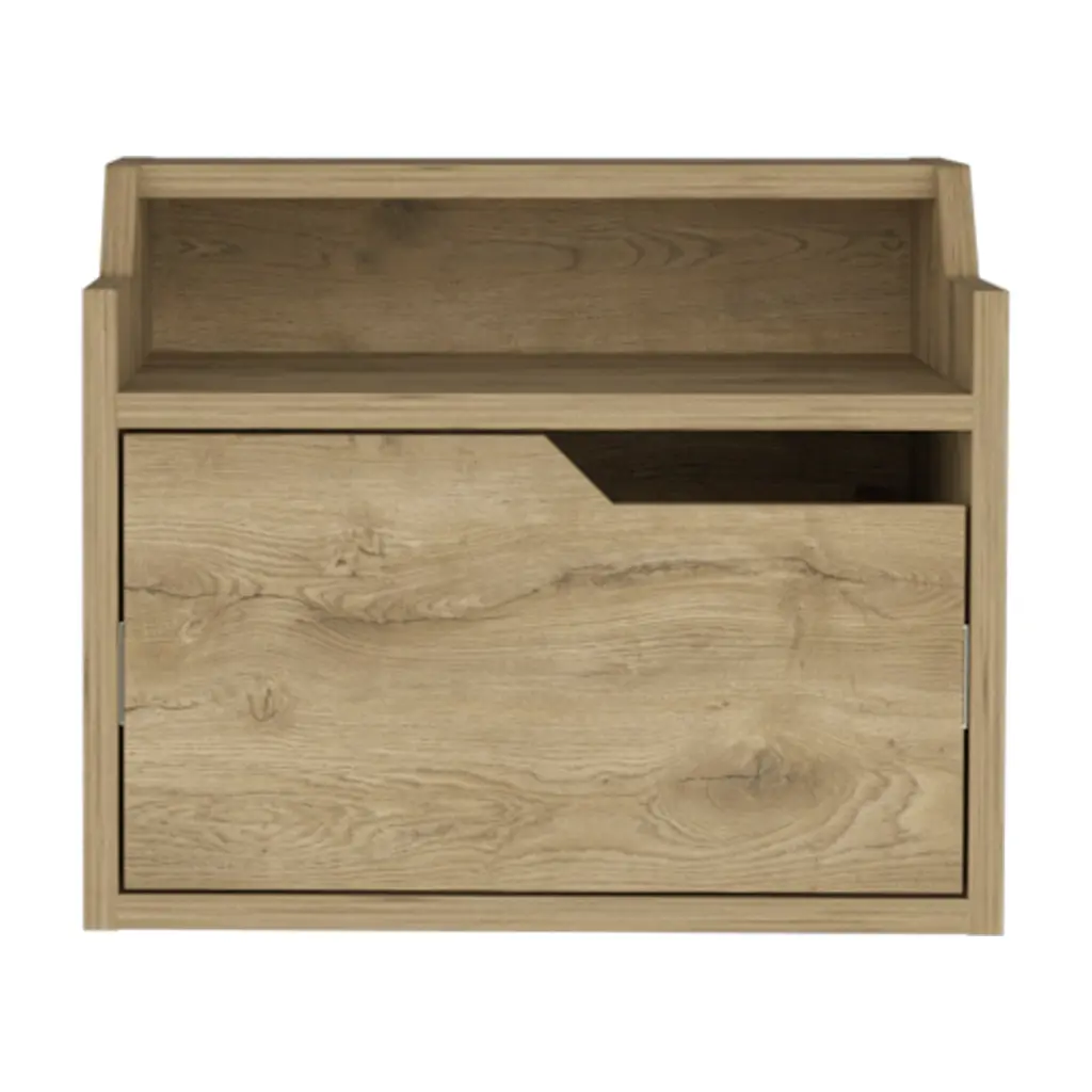 Floating Nightstand Chester Macadamia Beige Particle Board Engineered Bedside Table treevol furniture