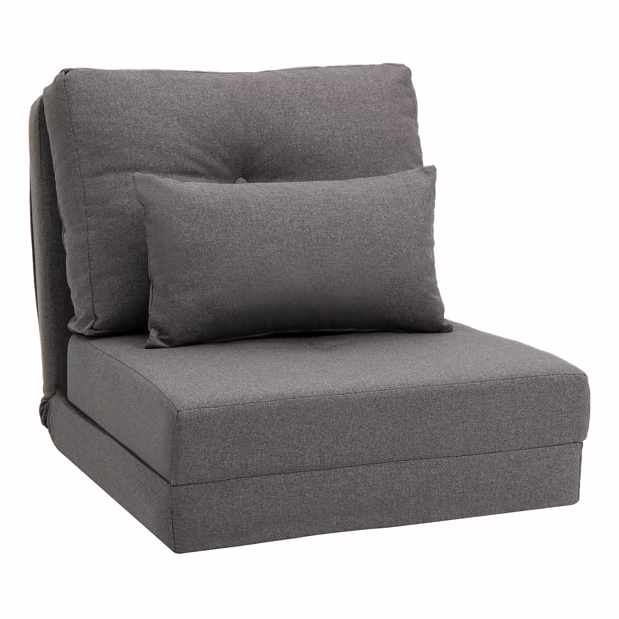 2--1 Floor Lazy Sofa 5 Position Adjustable Backrest Dark Gray Living Room and Bedroom Jamini