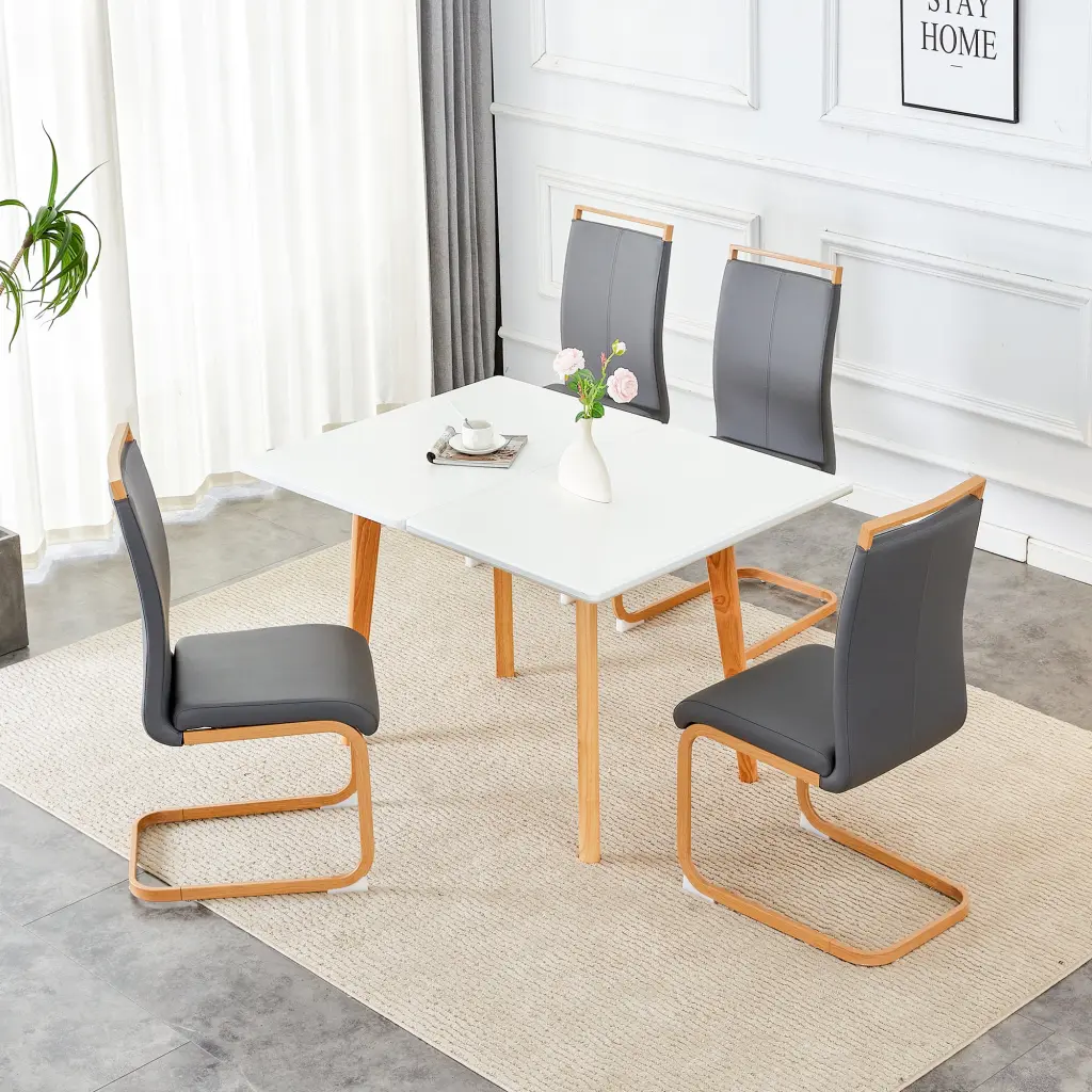 Stone Burning Tabletop Rubber Wooden Legs Foldable Computer Desk droom w-1151