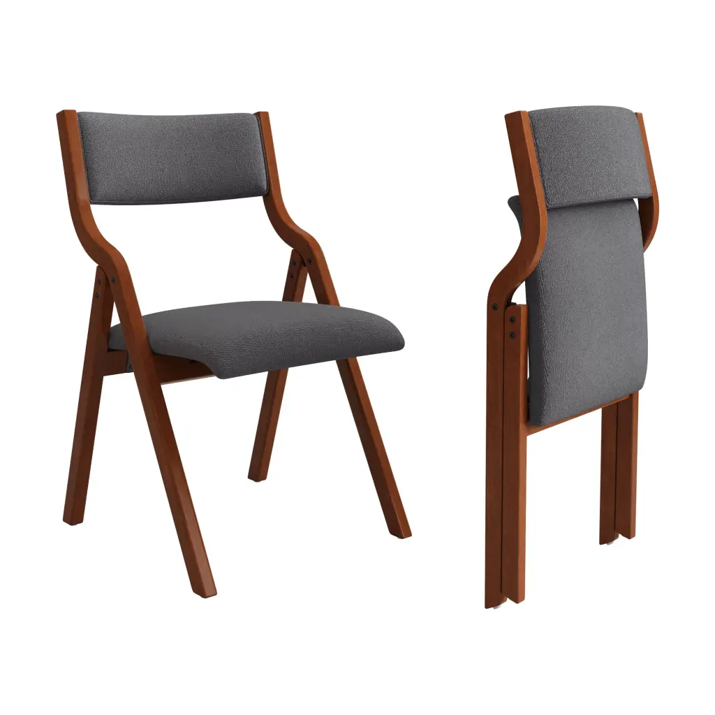 Upholstered Folding Dining Chair Space Saving Easy to Carry rnb
