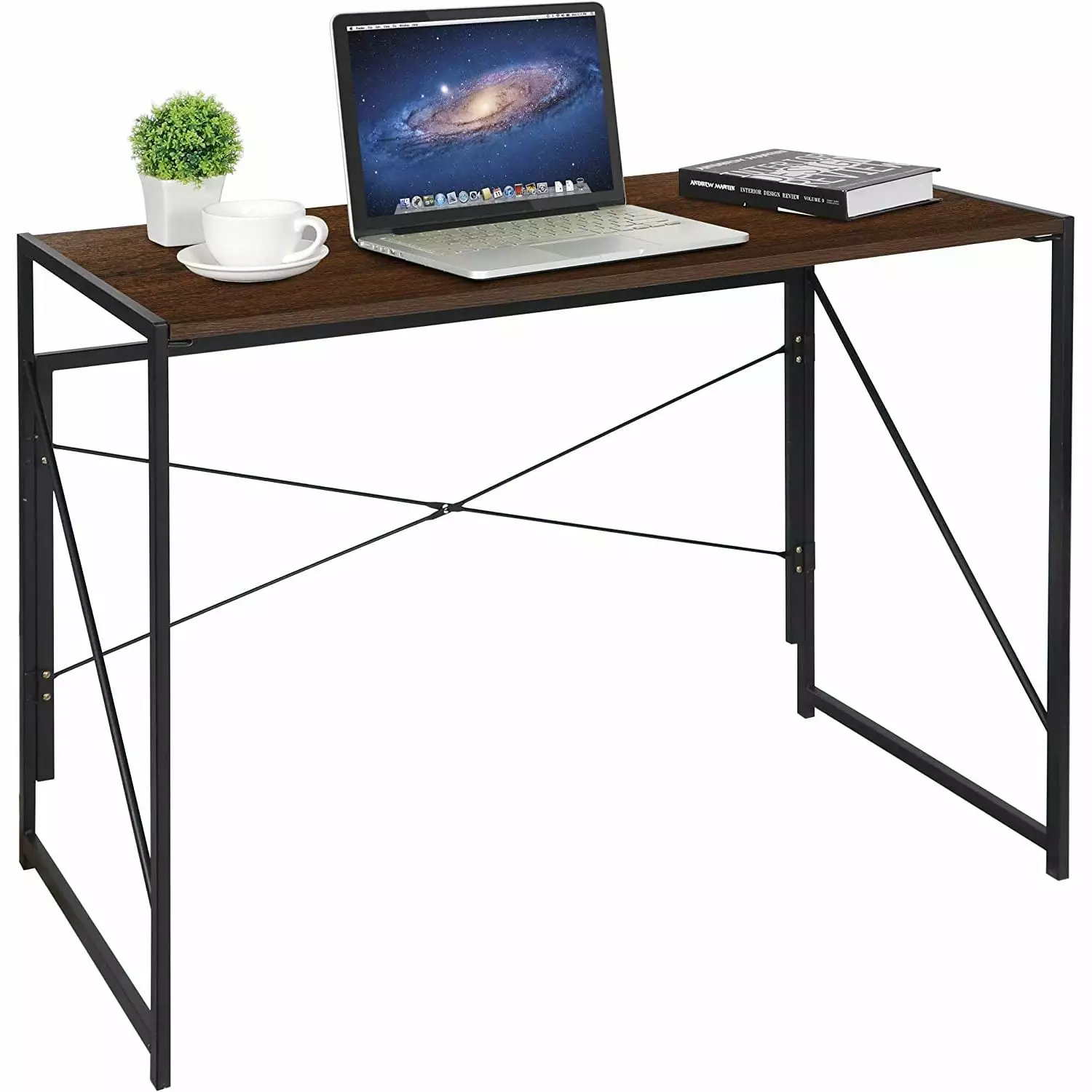 Folding Computer Desk 39 Inches - Writing Study Desk Metal Frame Bilot